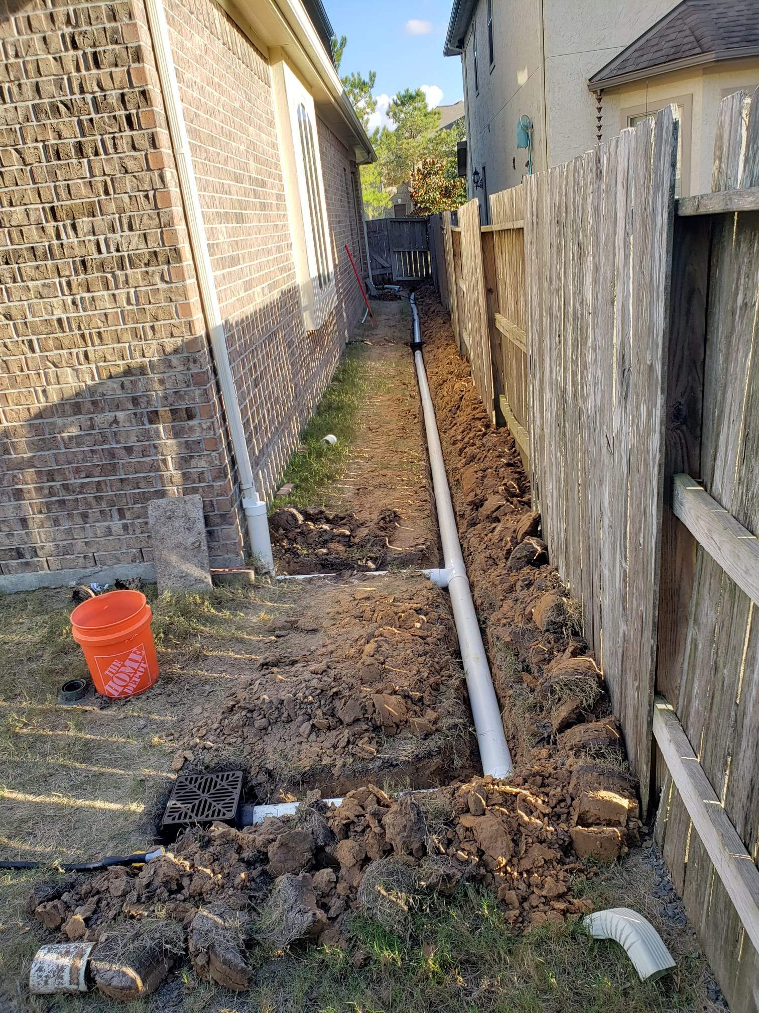 Sideyard Upgrade – Drainage + Walkway + Utility Area Transformation by Texas Urban Elements