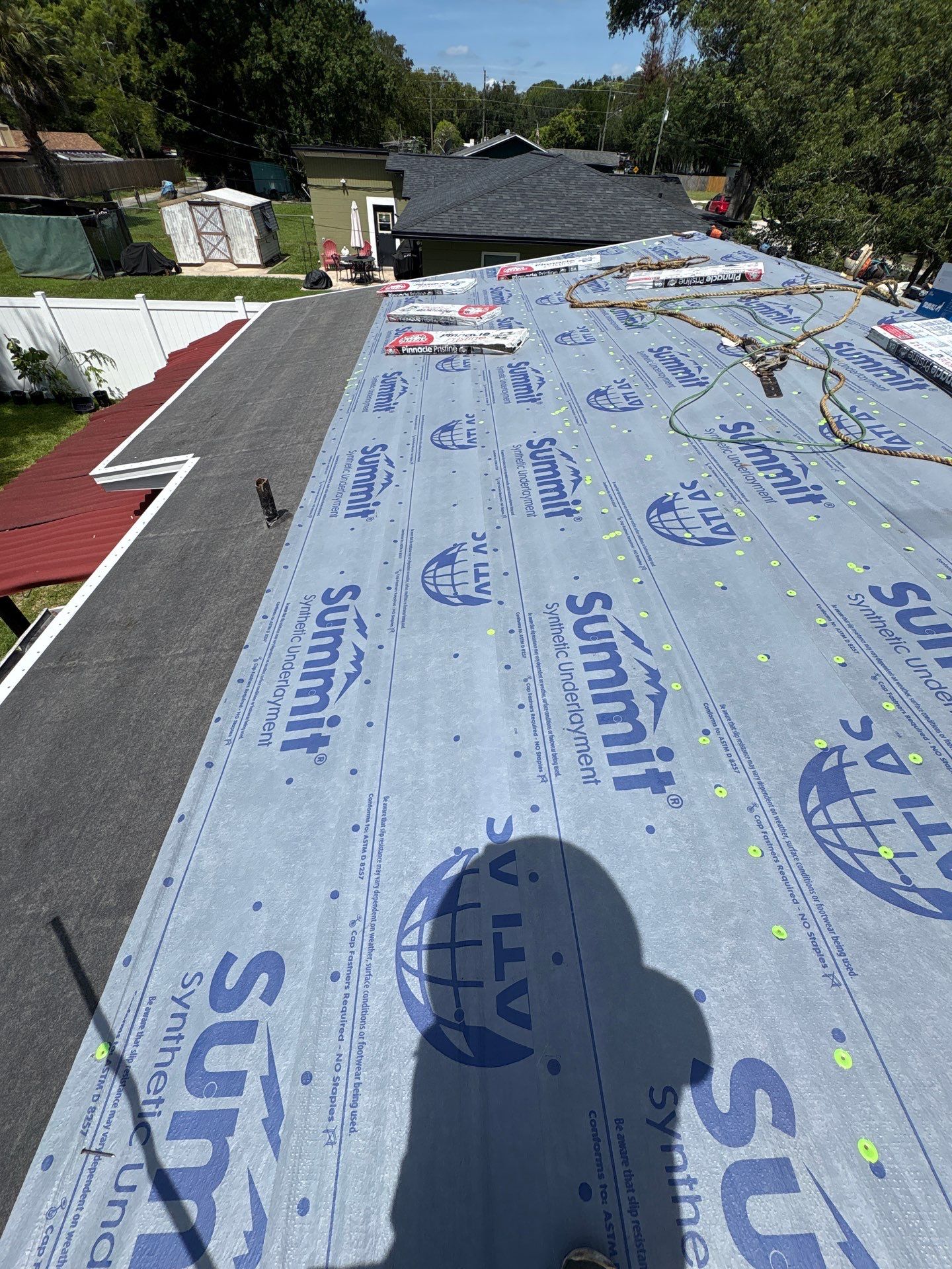 Full Asphalt Shingle and Membrane Roof Replacement in Sanford by Pinnacle Roofing Group