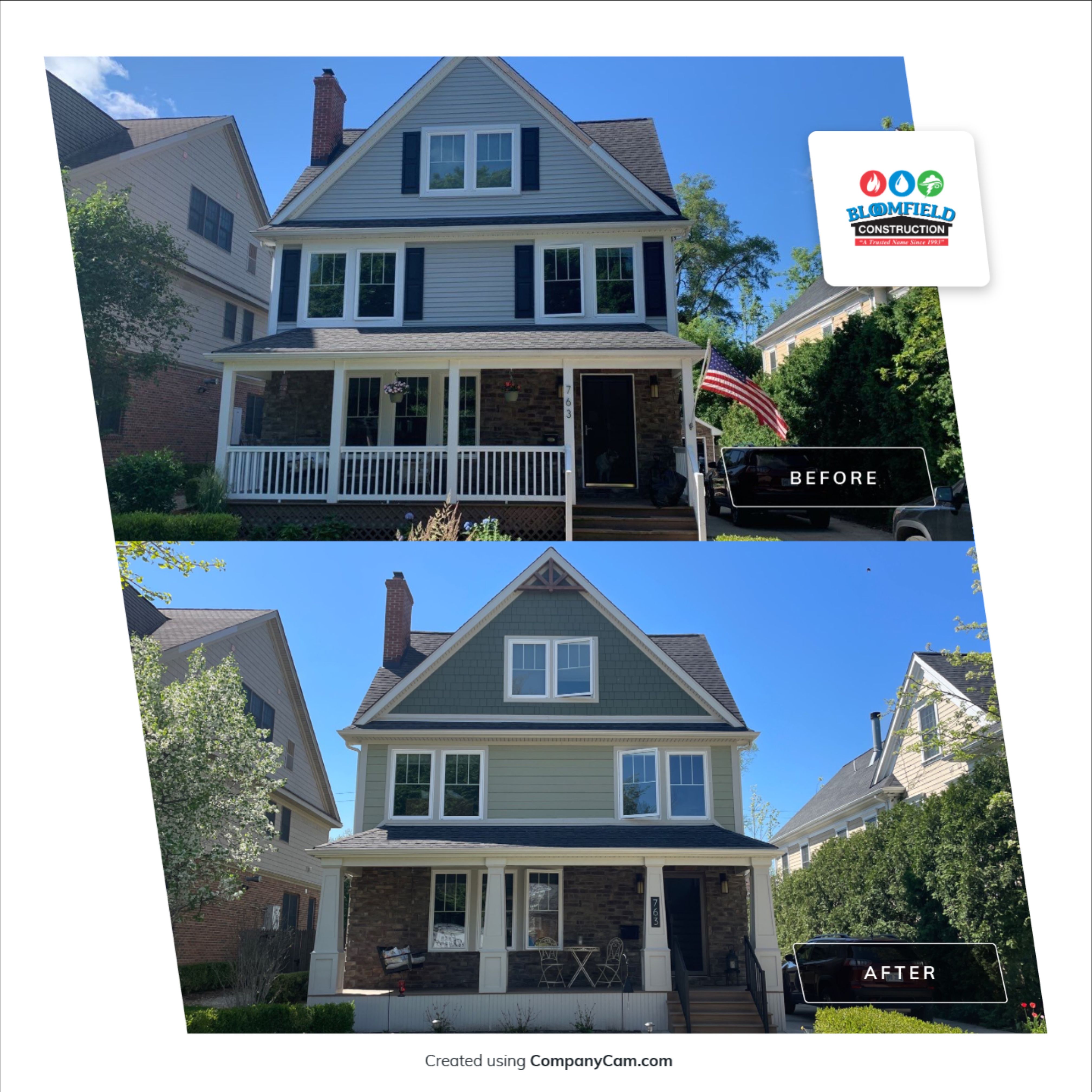 Siding Renovation - Private Residence by Bloomfield Construction & Restoration
