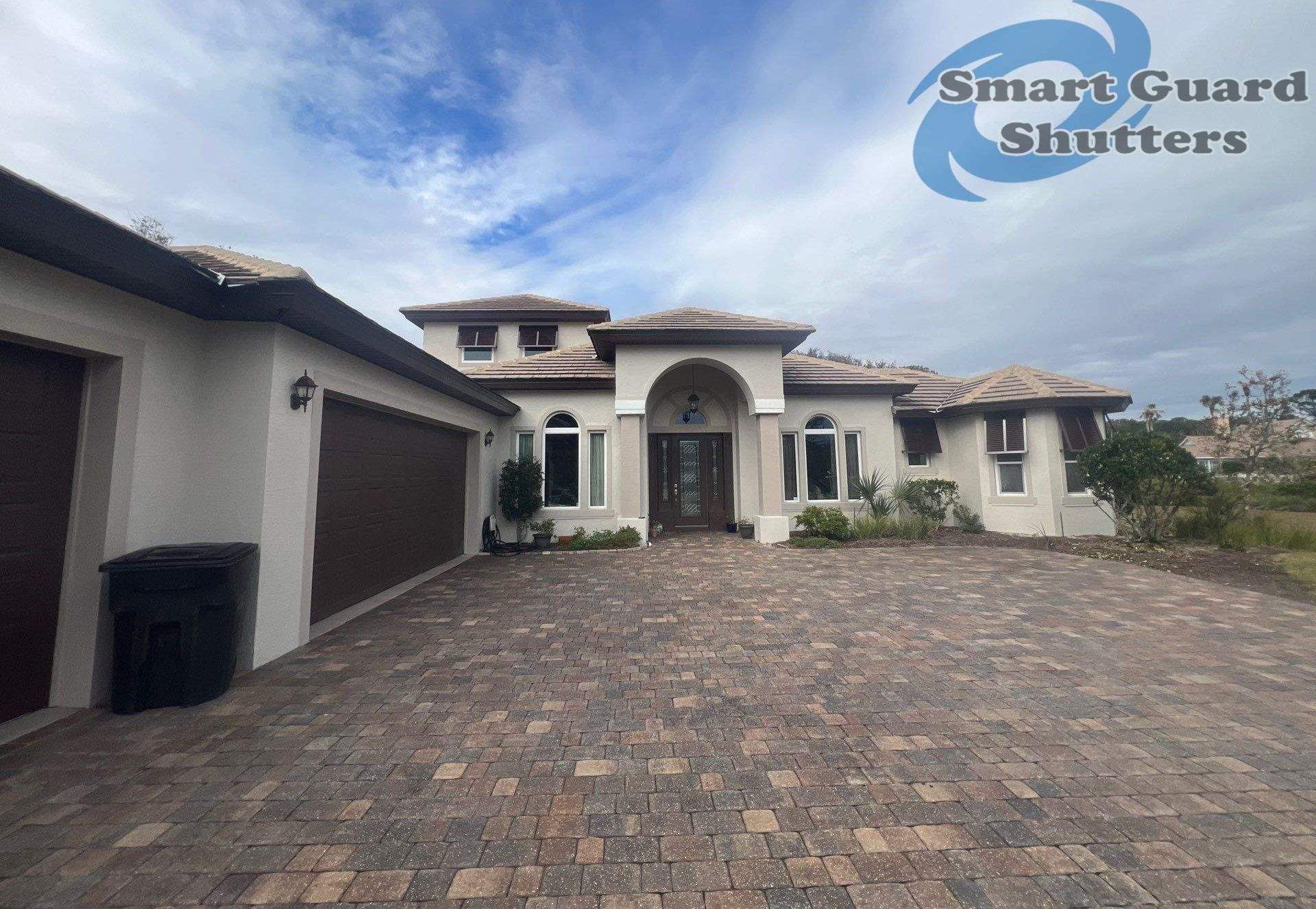 Decorative Bahama Shutters in Chocolate Brown by Smart Guard Shutters