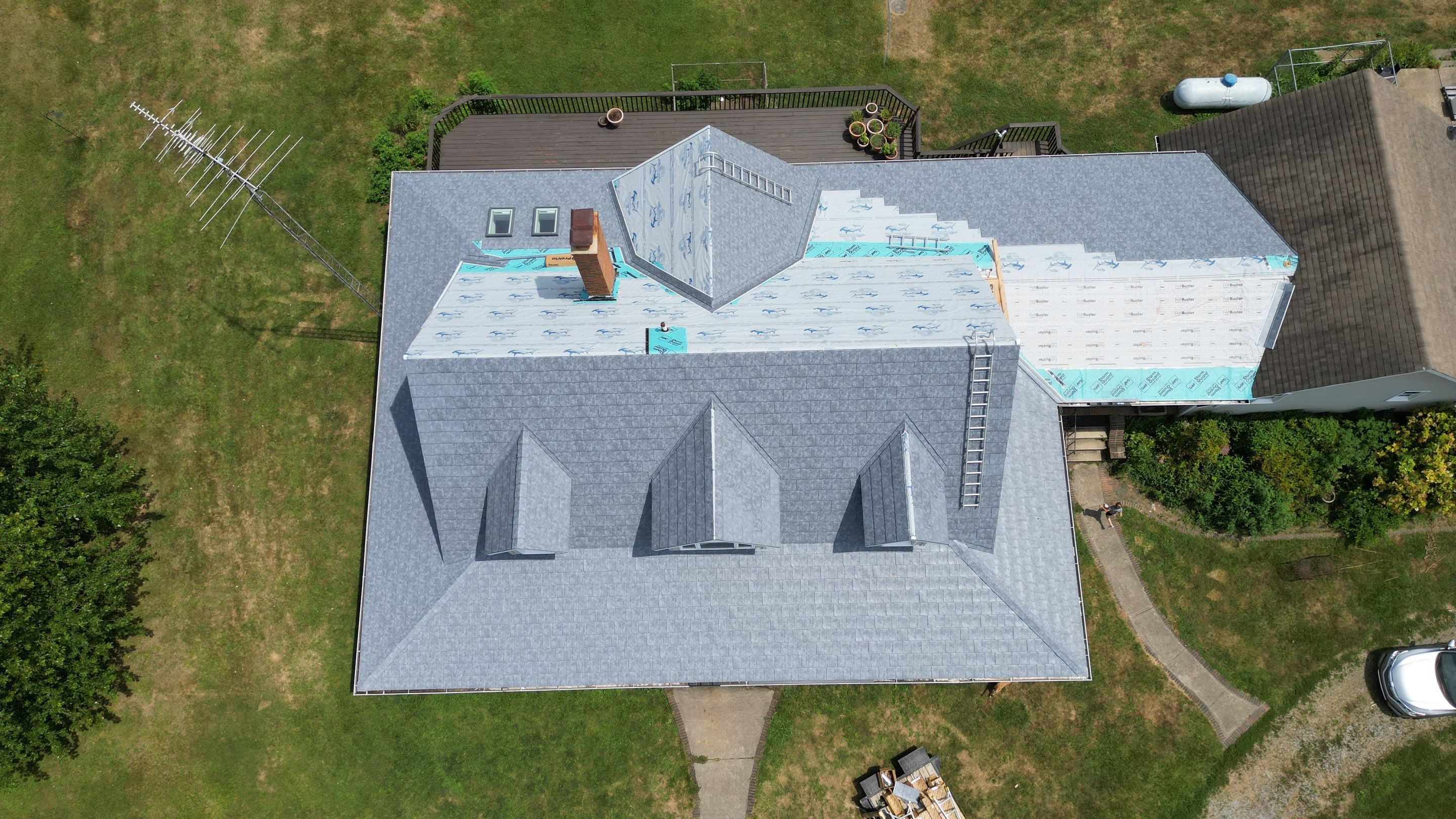 Residential Roofing Installation using ProVia Ironstone Slate Metal Roofing by RoofX 
