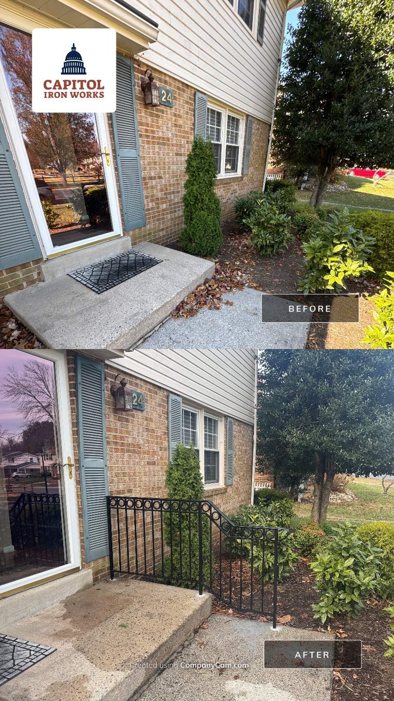 Classic Ornamental Iron Railing with 3-Inch Solid Ring Accents by Capitol Iron Works