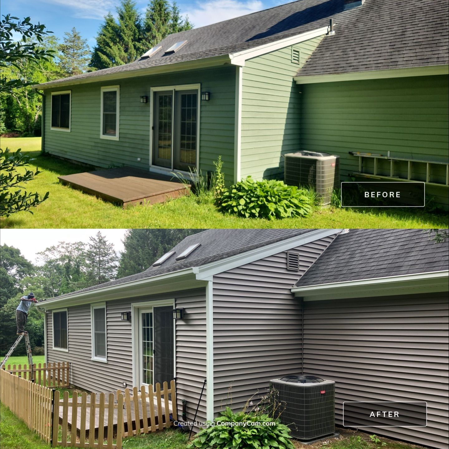 Siding Upgrade with Cert Monogram D/4 x 12'6" clapboard, Weathered Wood by DiGiorgi Roofing and Siding Inc