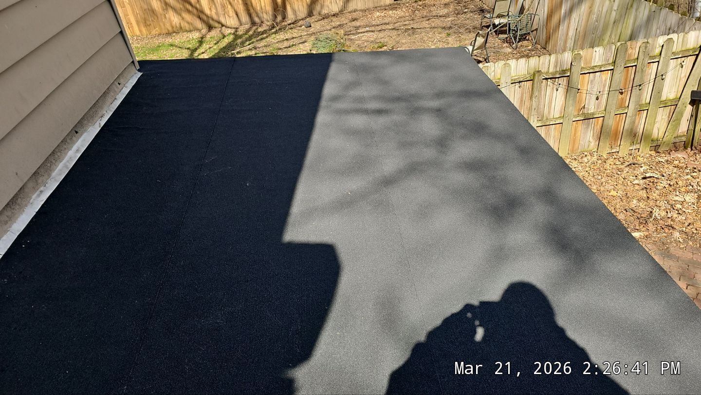 Flat Roof Installation and Chimney Counterflashing Installation by Eagle Eye Roofing