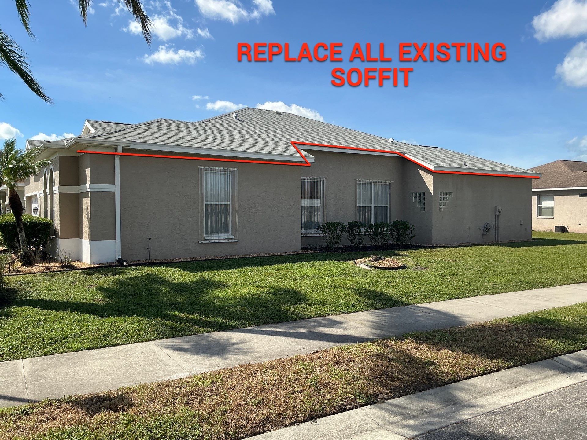 Replace All Existing Soffit in Sarasota FL by Gutter Professors