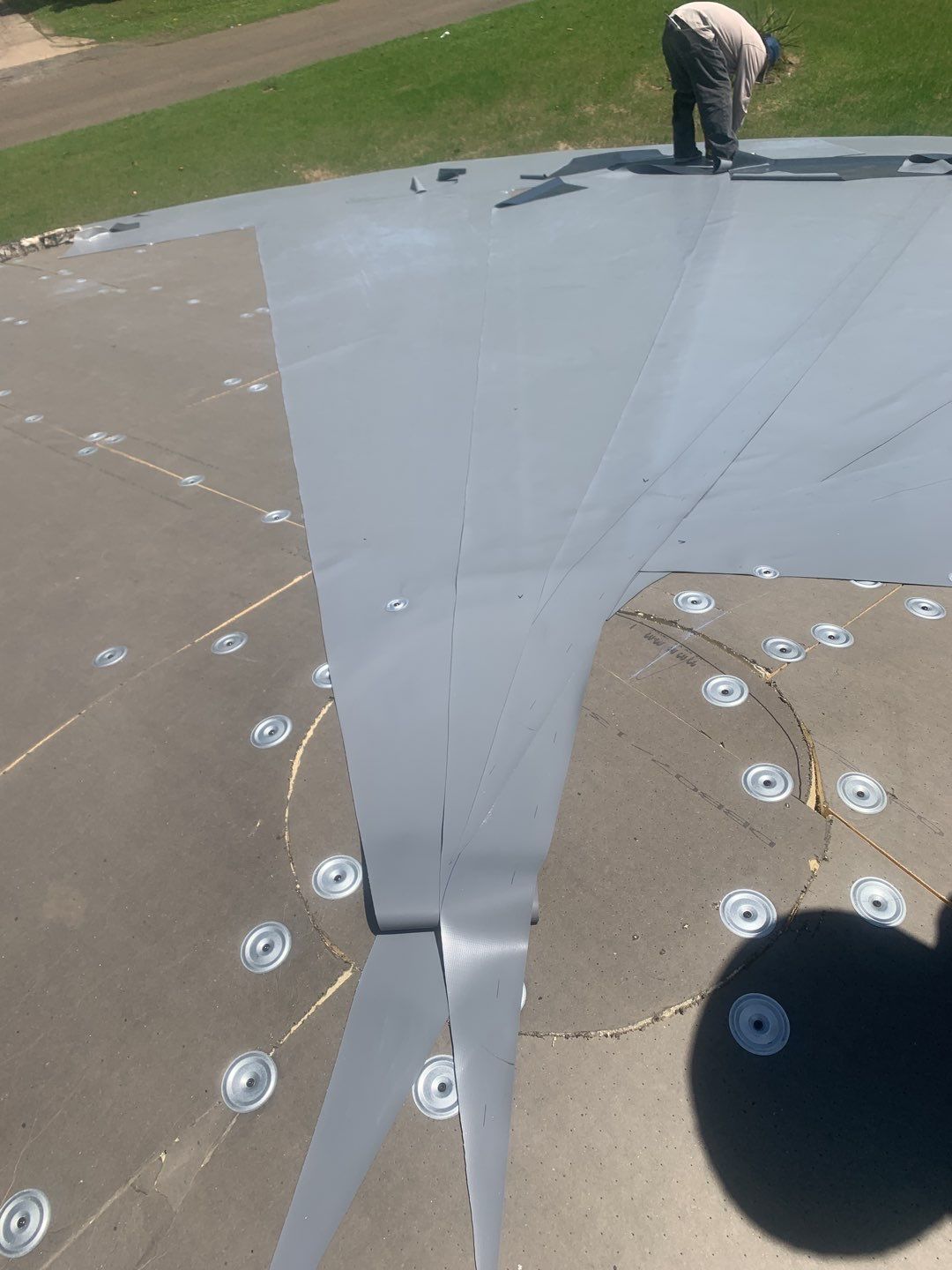 Commercial Roofing Installation using 50 mil PVC by Hostetler Roofing