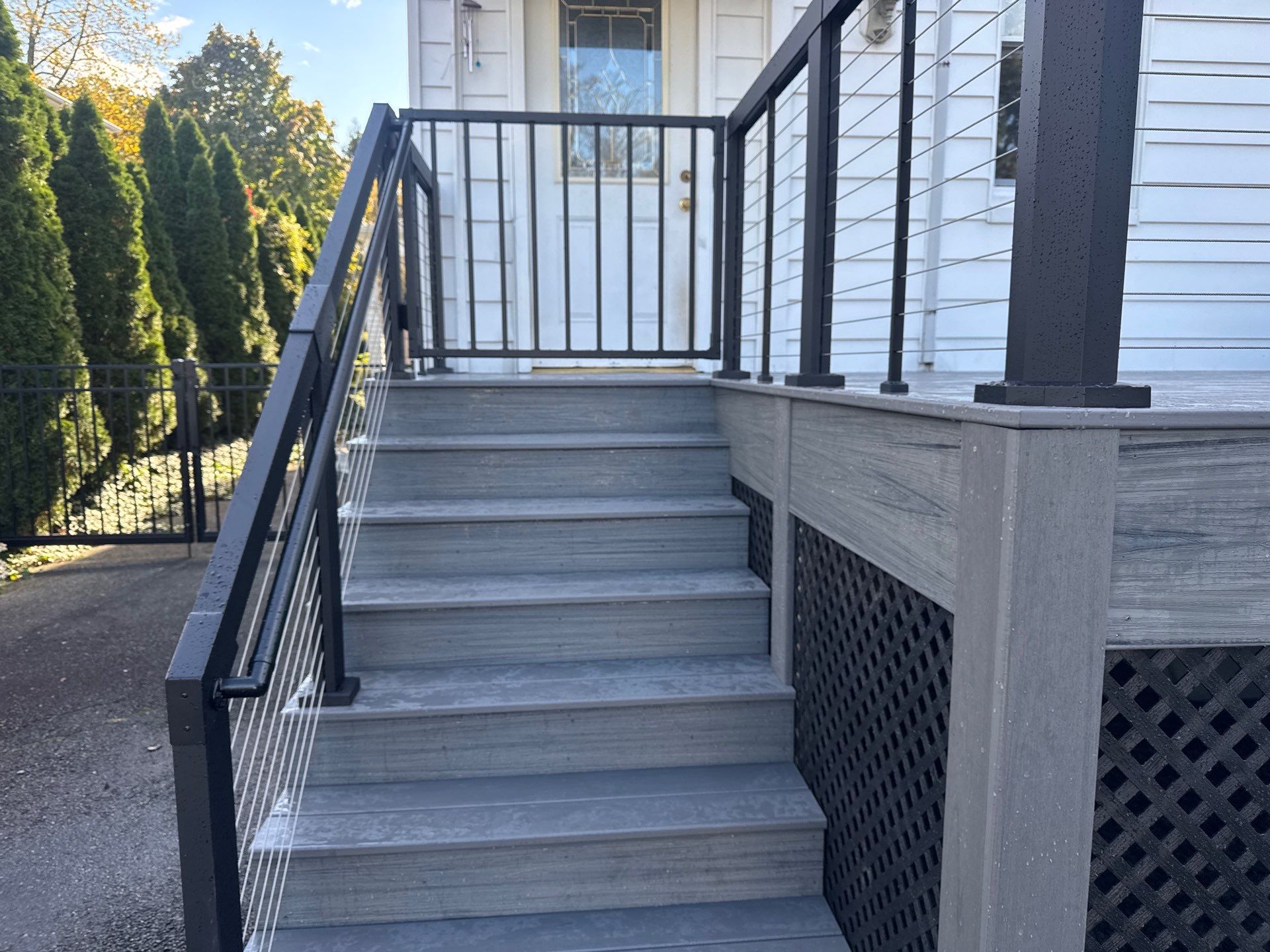 new deck with cable rails in Montclair NJ by deck guardian