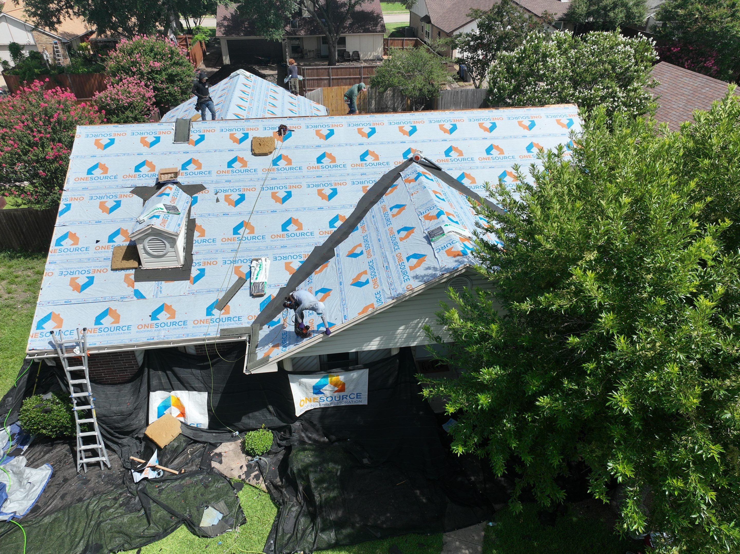 Residential Roofing Installation using Malarkey Highlander Weathered Wood Plus by OneSource Roofing and Restoration