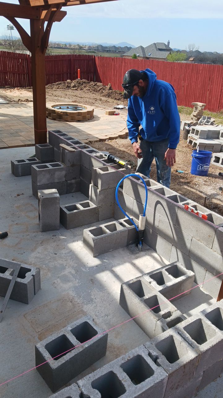 Outdoor kitchen by Clays Services Inc