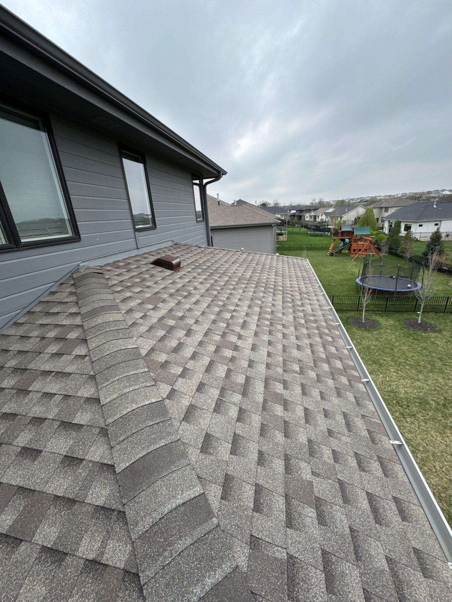 Residential Roof Restoration and Interior Ceiling Leak Repair in Omaha by Crows Roofing LLC