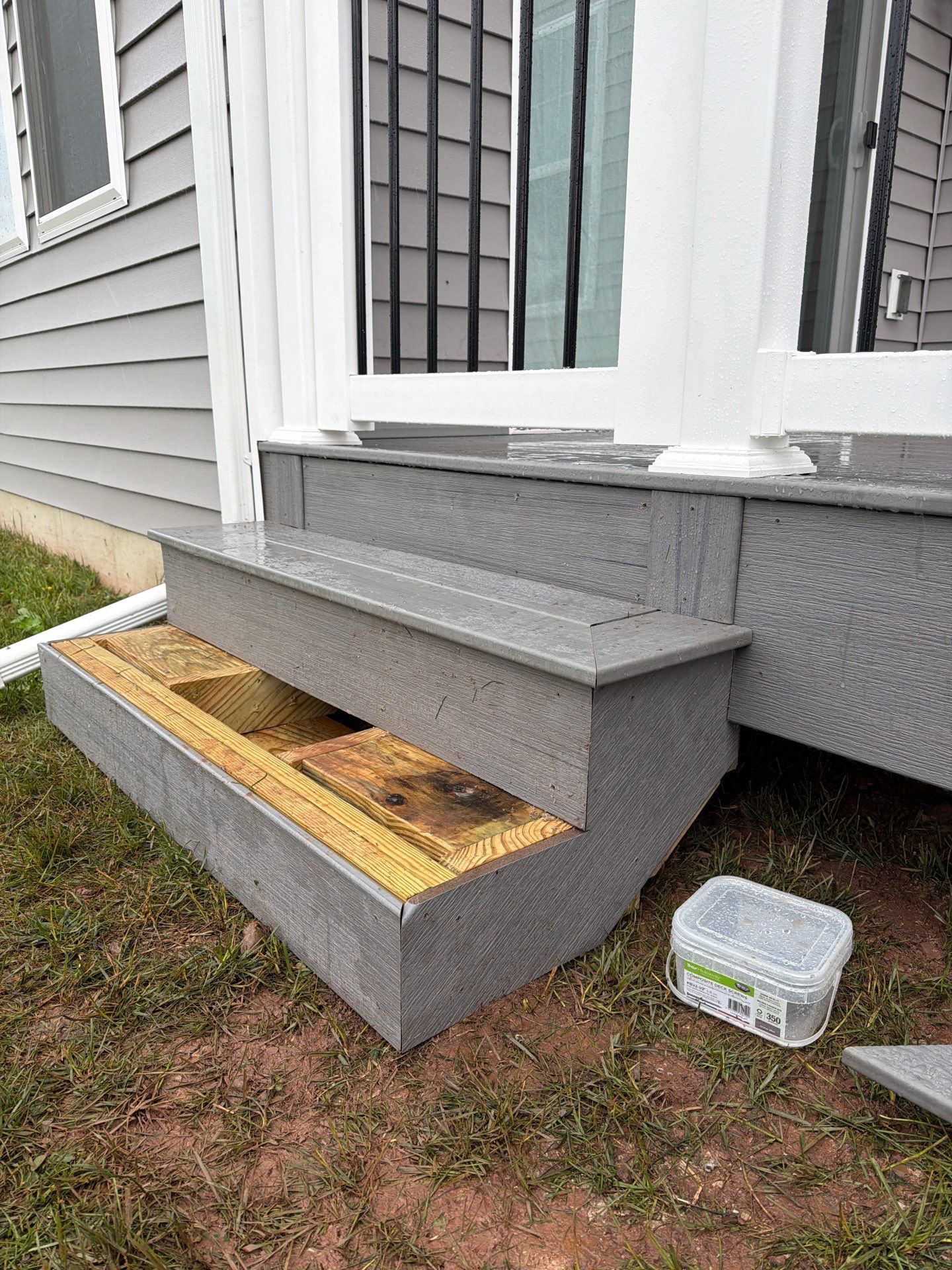 Custom Gray Composite Deck Installation in Duncannon by Esh Builders