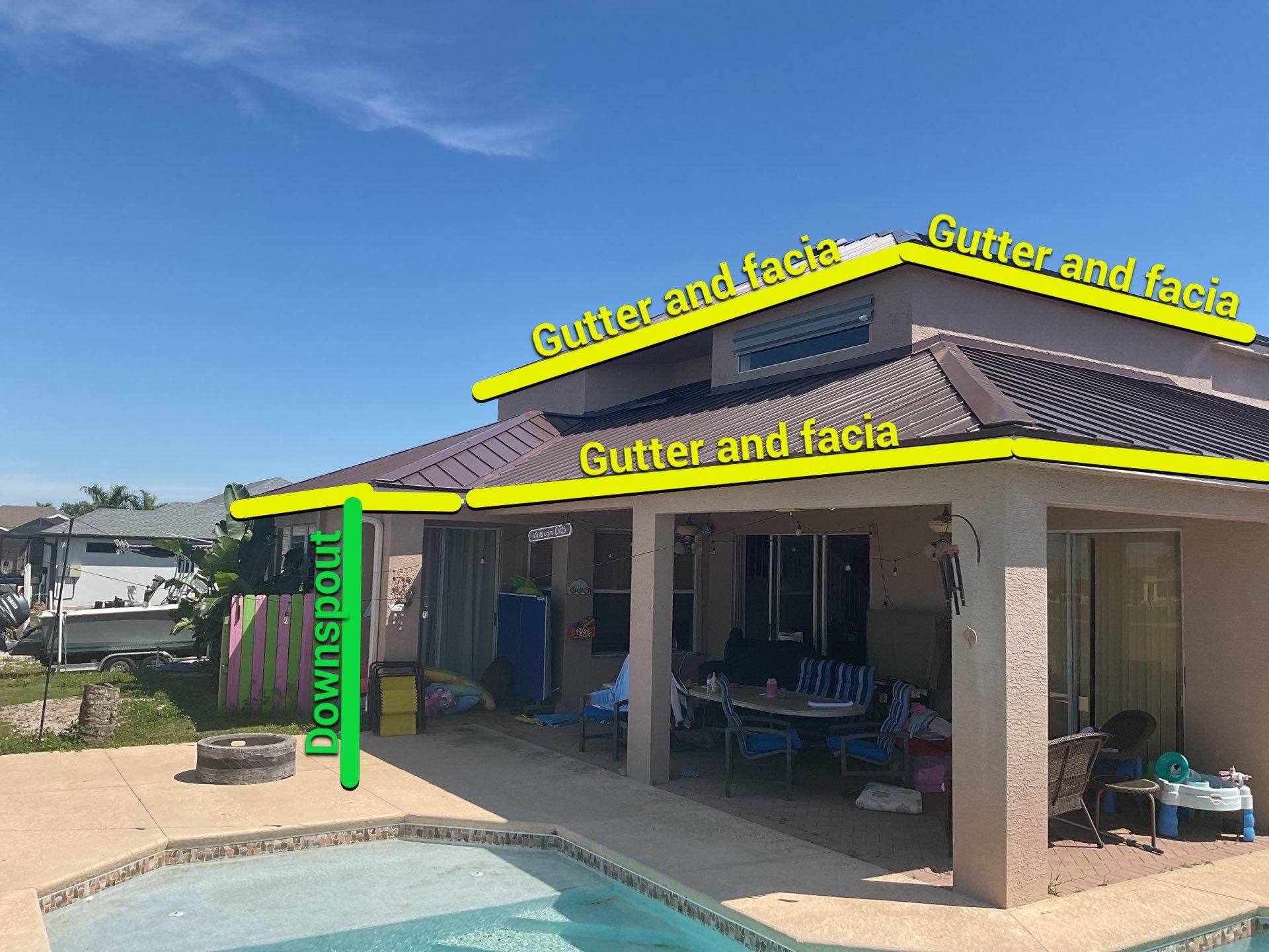 Brown Seamless Gutters using Royal Brown in Cape Coral by Gutter Professors
