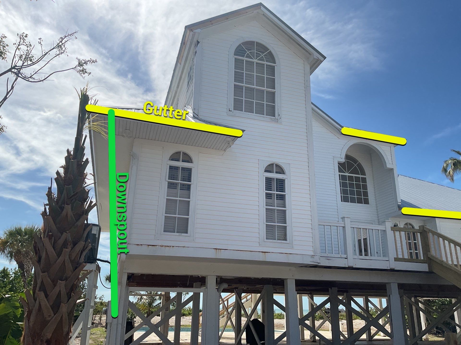 Downspout Installation using Downspout Extension in Sanibel FL by Gutter Professors