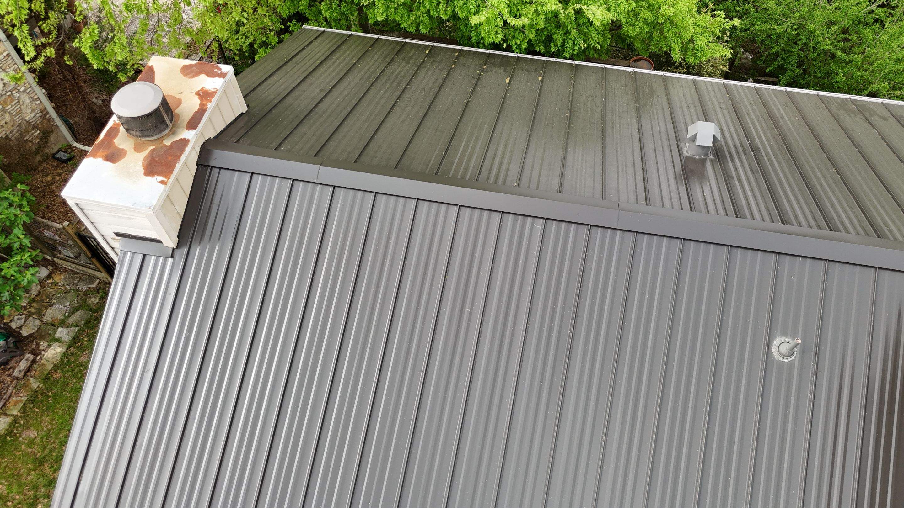 Dark Bronze - L&A Standing Seam with Striations by RoofsOnly.com