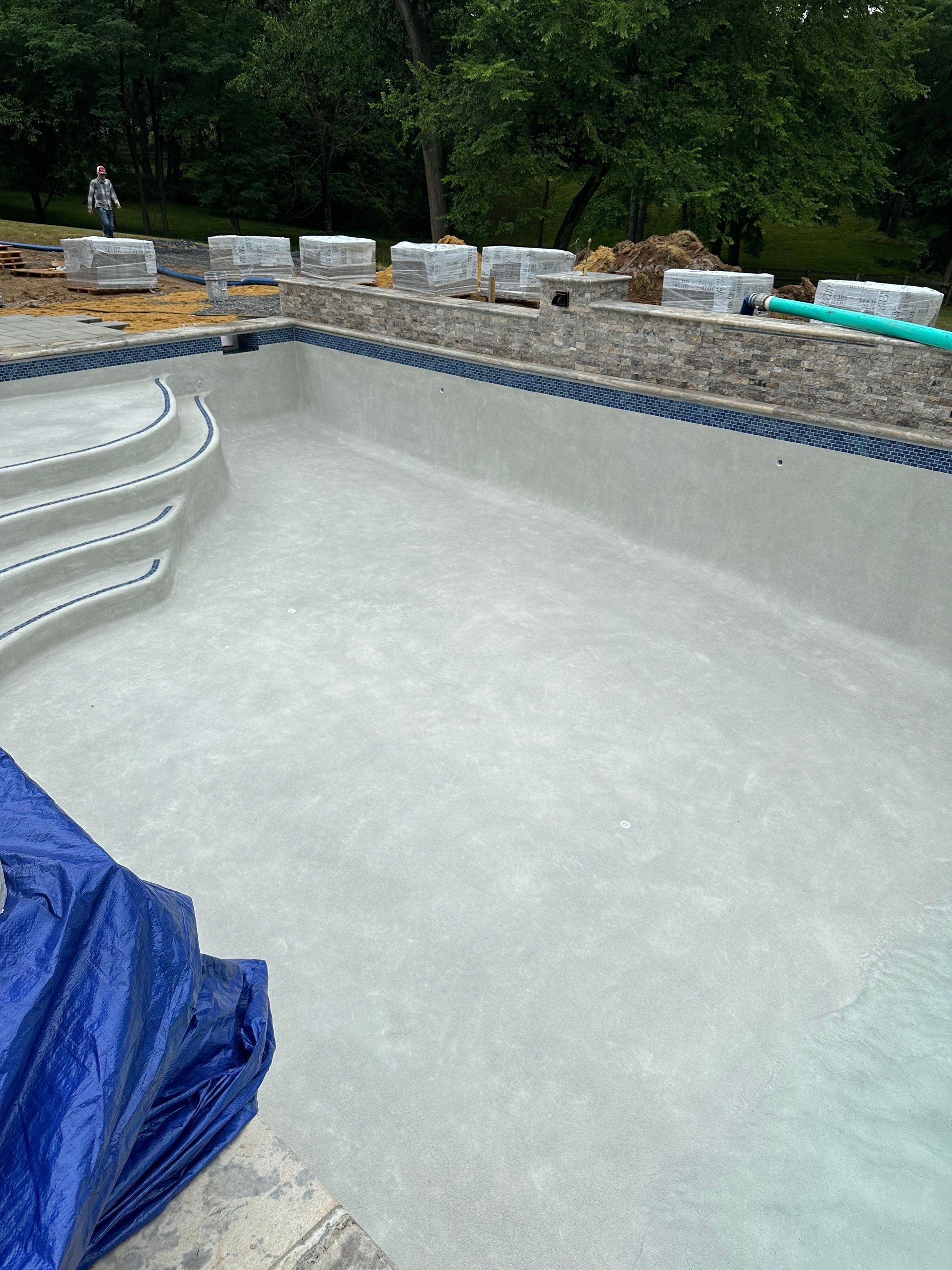 Gunite Pool w/ Spa and Water Features  by Elysium Pools