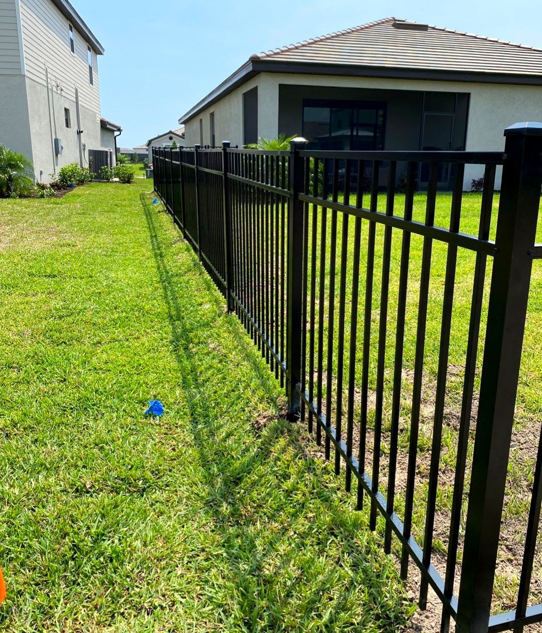 Aluminum Fence Installation using Black 3 Rail Aluminum Fence by Asap fence and gates, LLC