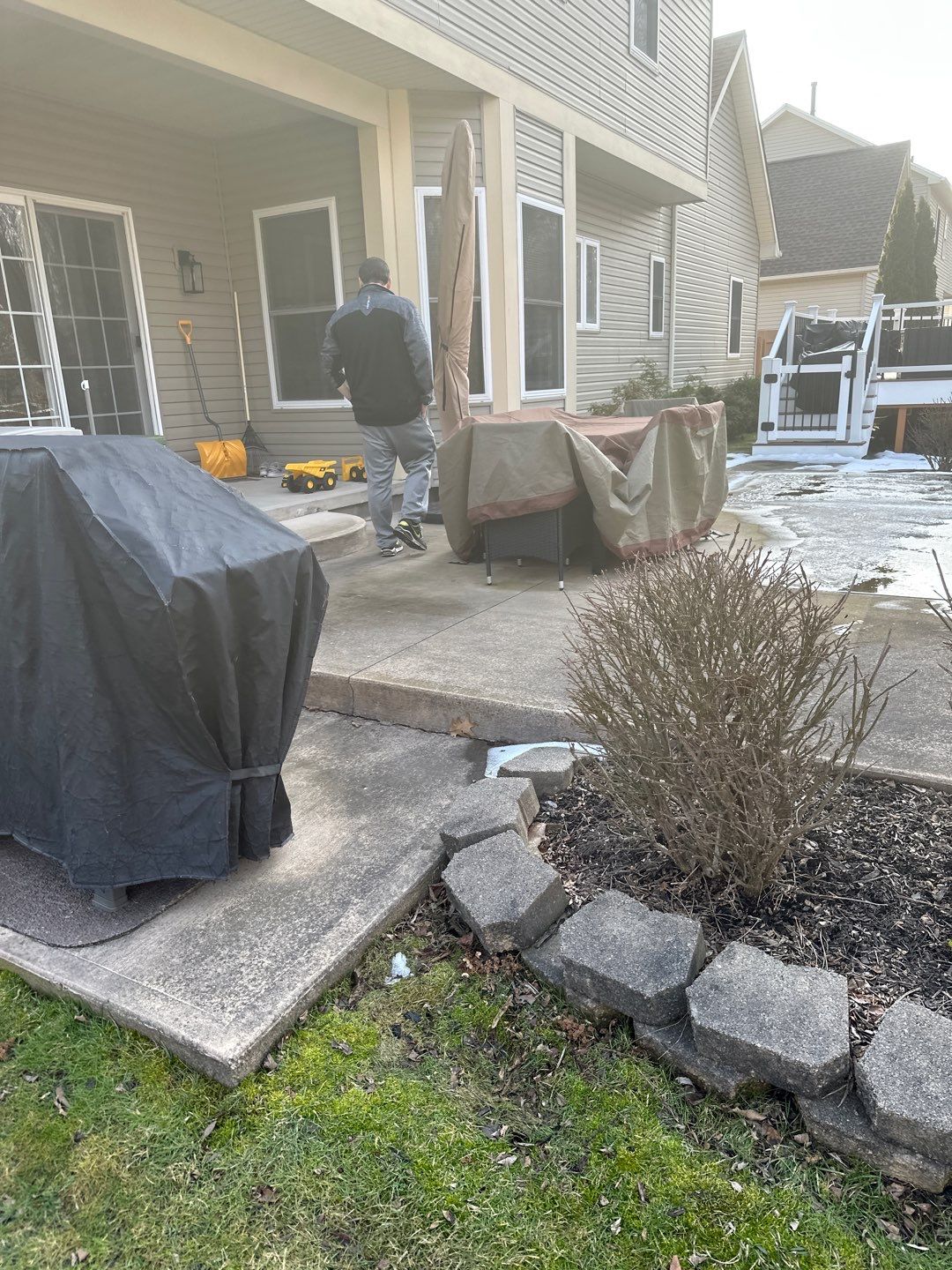 Wood Plank Stamped Concrete Patio  by NG Masonry & Construction LLC