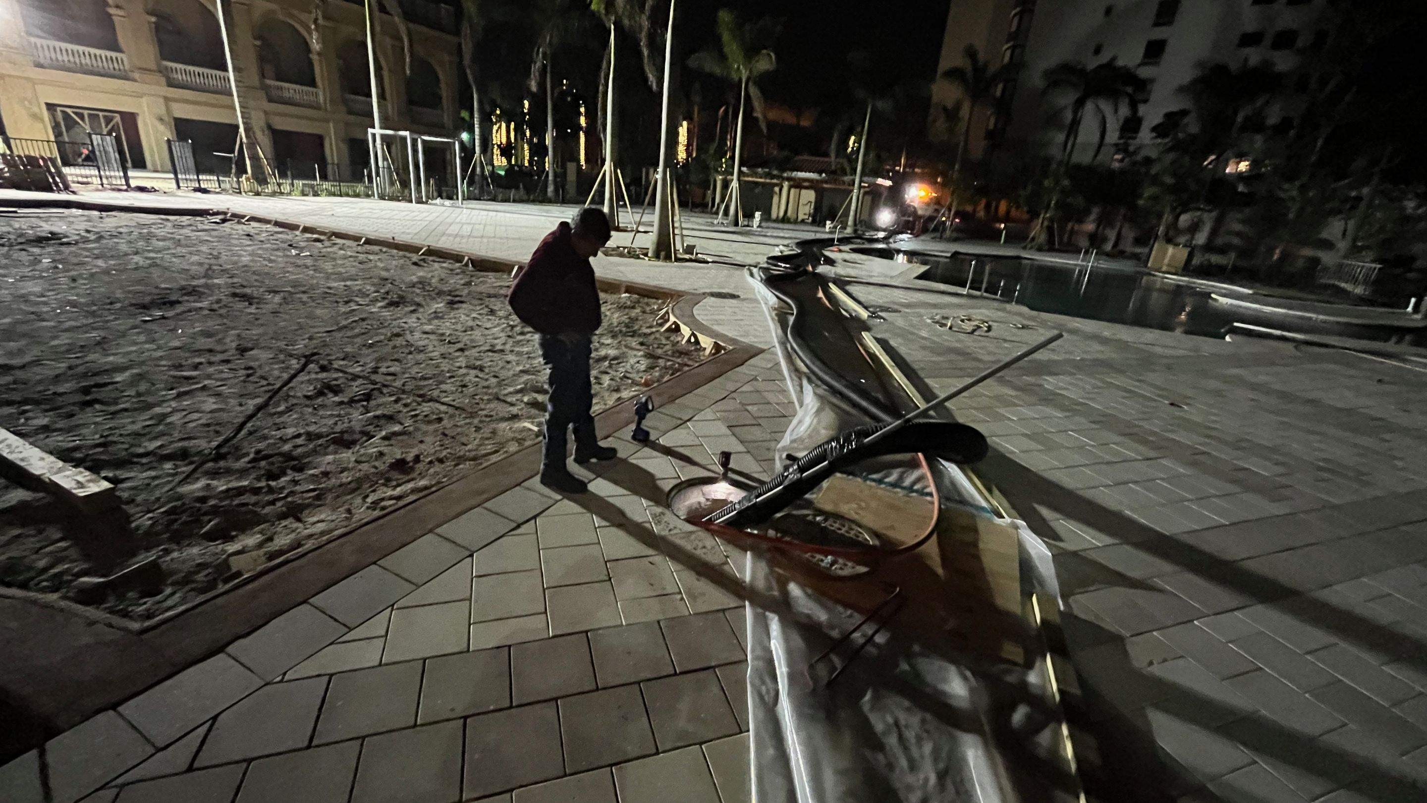 Ritz-Carlton S. Pool Deck & S. Service Rd Drain Cleaning by APS Power & Water