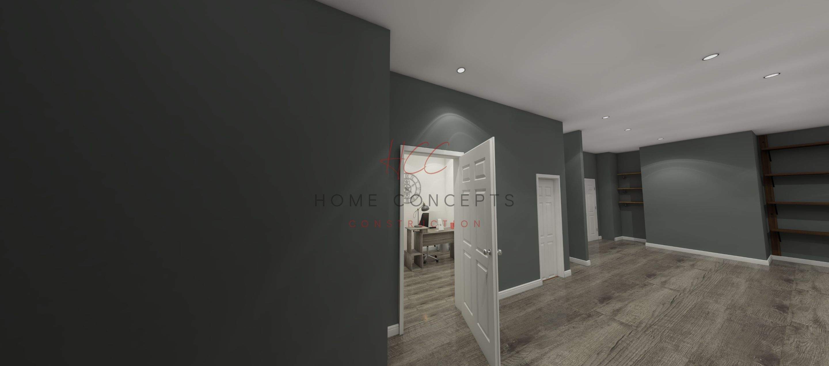 Basement Remodel using Wood by Home Concepts Construction