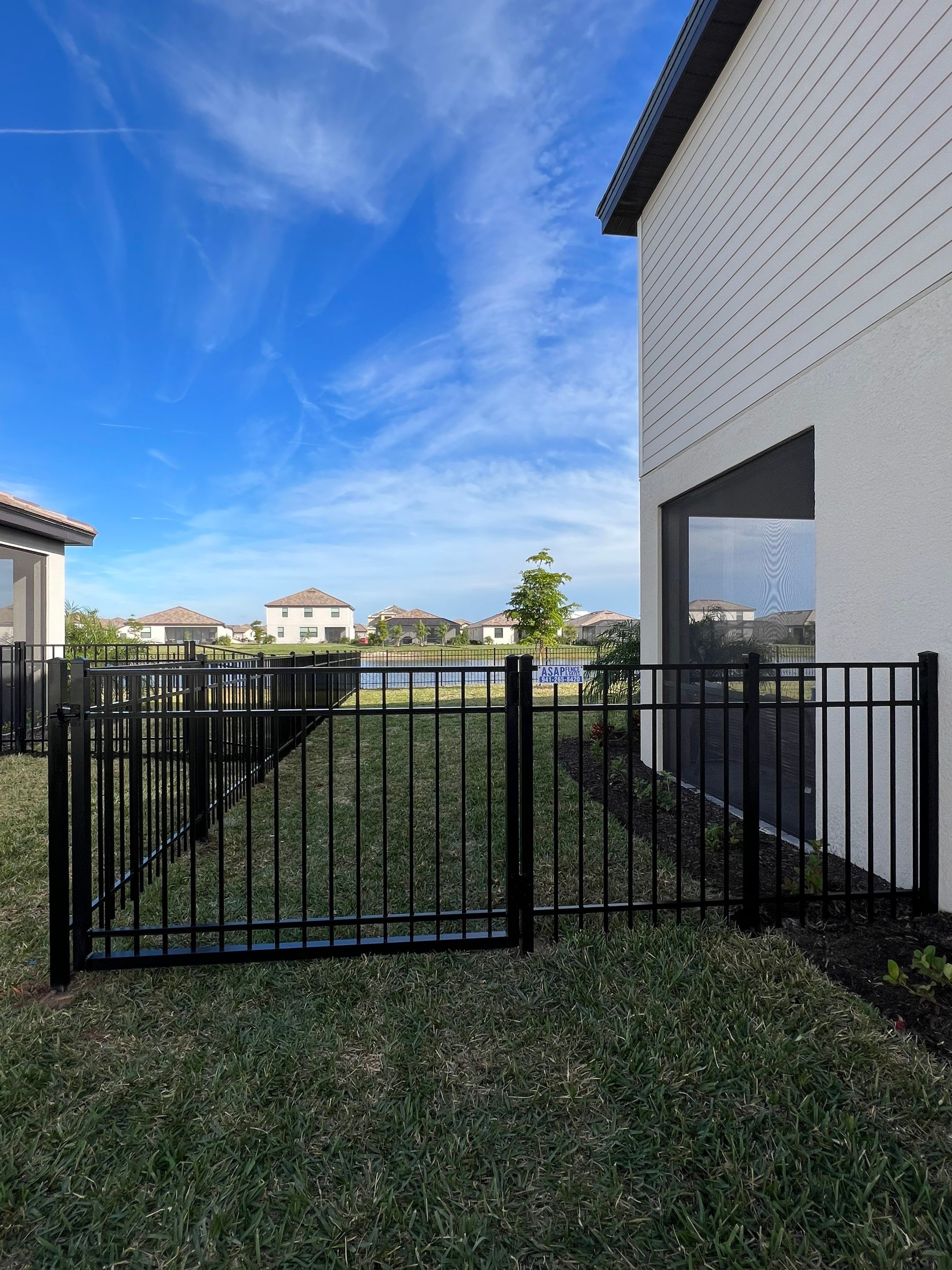 Aluminum Fence Installation using Black 3 Rail Aluminum Fence by Asap fence and gates, LLC
