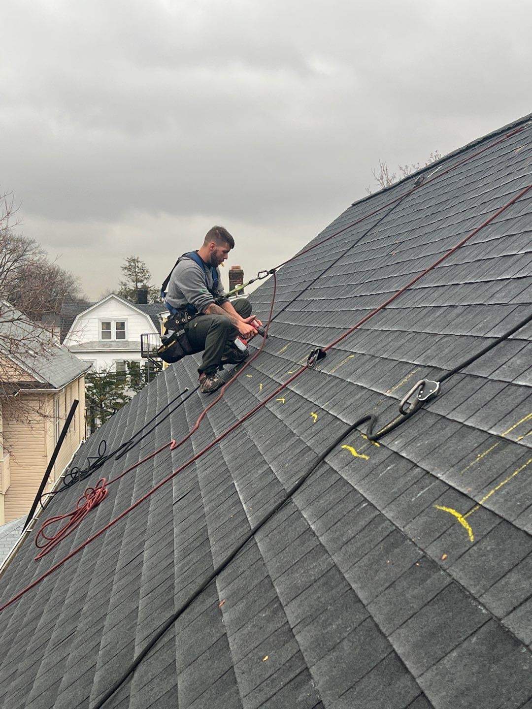 Solar Panel Installation using Wires by Infinity Solar Systems