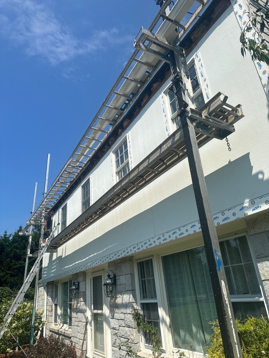 Siding Installation using Hardie Plank Artic white by A Plus Exterior