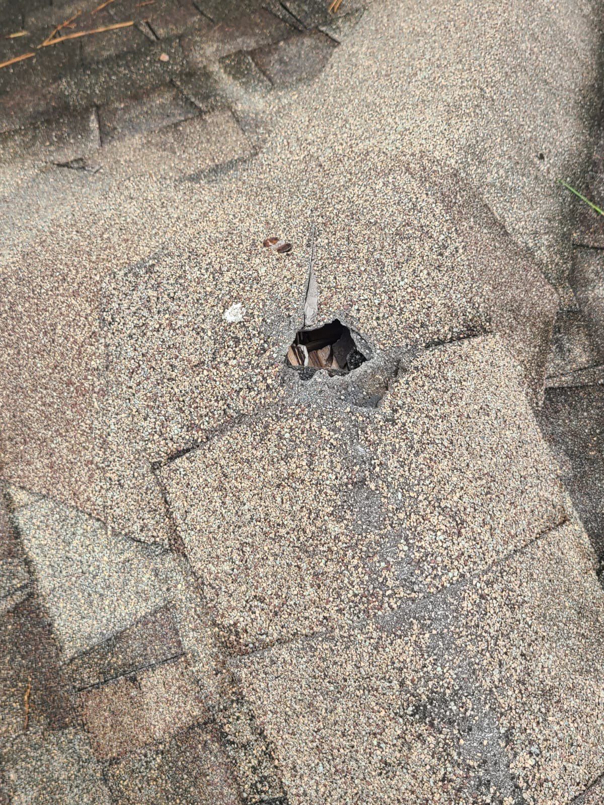 Hail Damage using Owen's Corning Duration (Lifetime) Shingles by Roof Repair Company