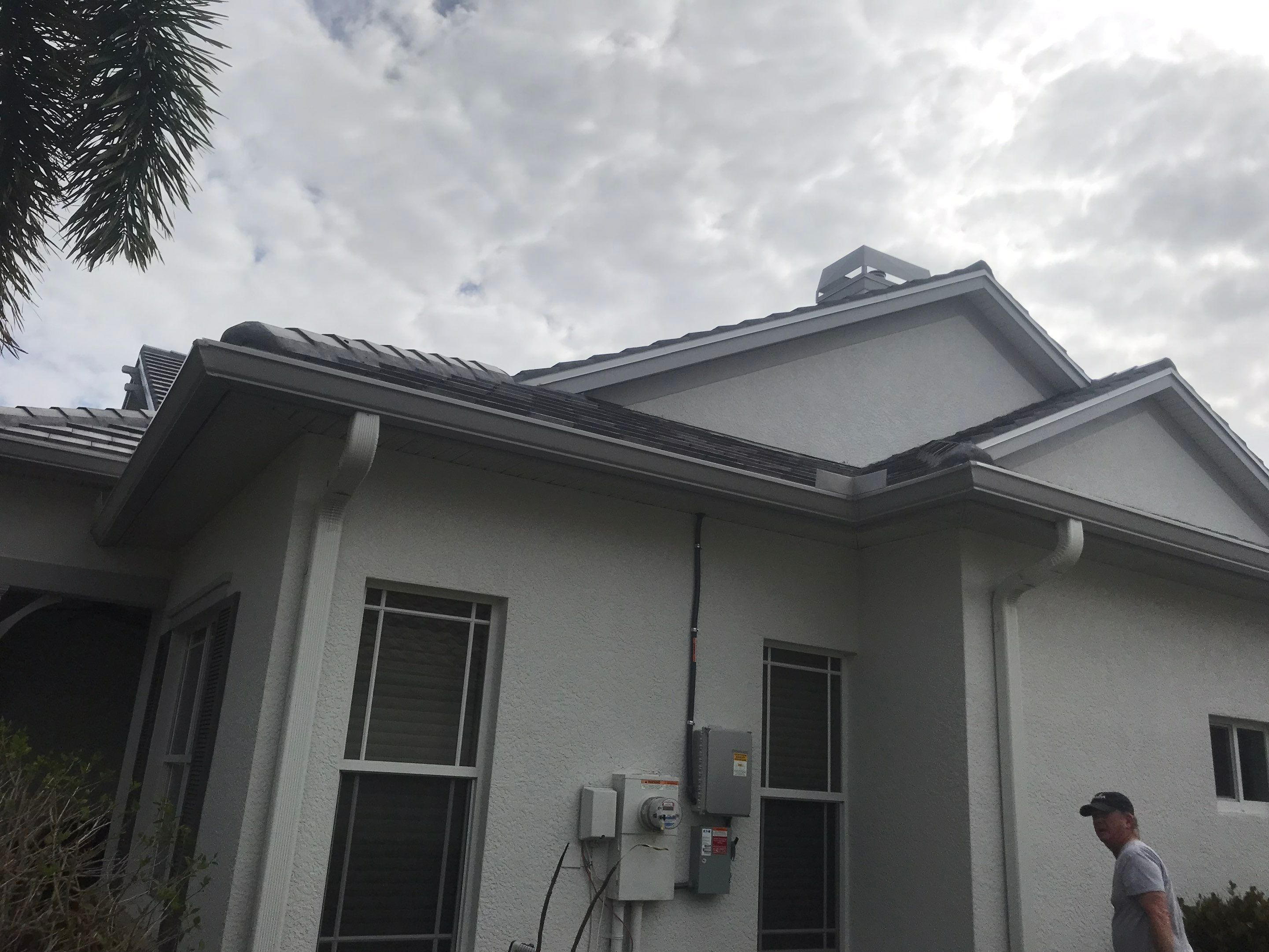 7-inch Grey Gutter Installation and White Downspouts in Fort Myers FL  by Gutter Professors