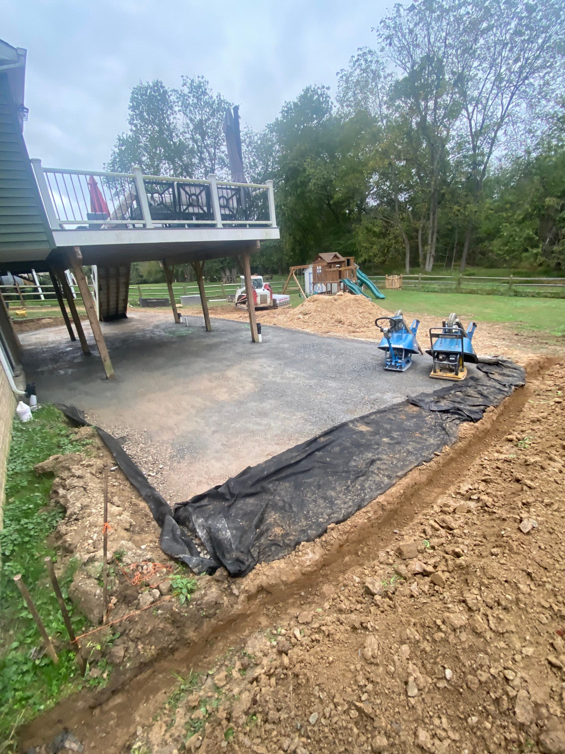 Backyard Transformation using Techo-Bloc Pavers by The Smet Companies, LLC
