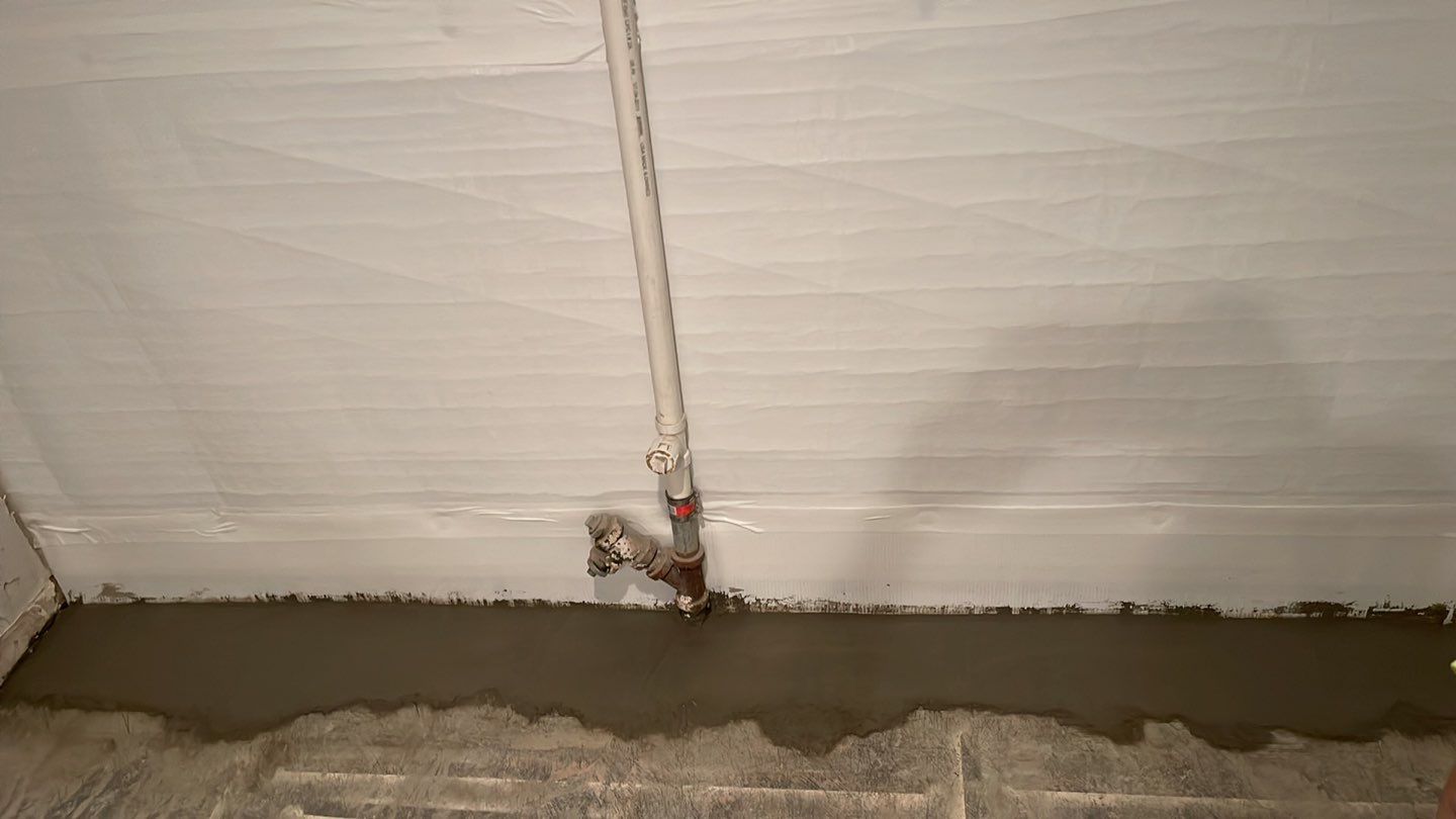 Embedded Fiber Reinforcement and Basement Waterproofing using GrateDrain Waterproofing System by Toledo Basement Repair