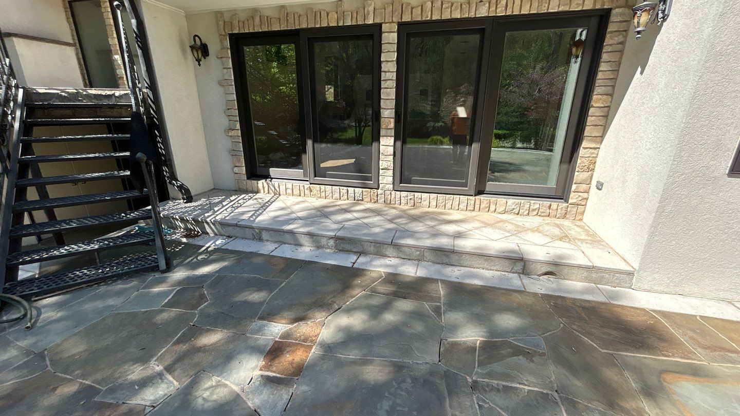 natural stone using Algaecide, soft wash soap by Northern Power Washing LLC.