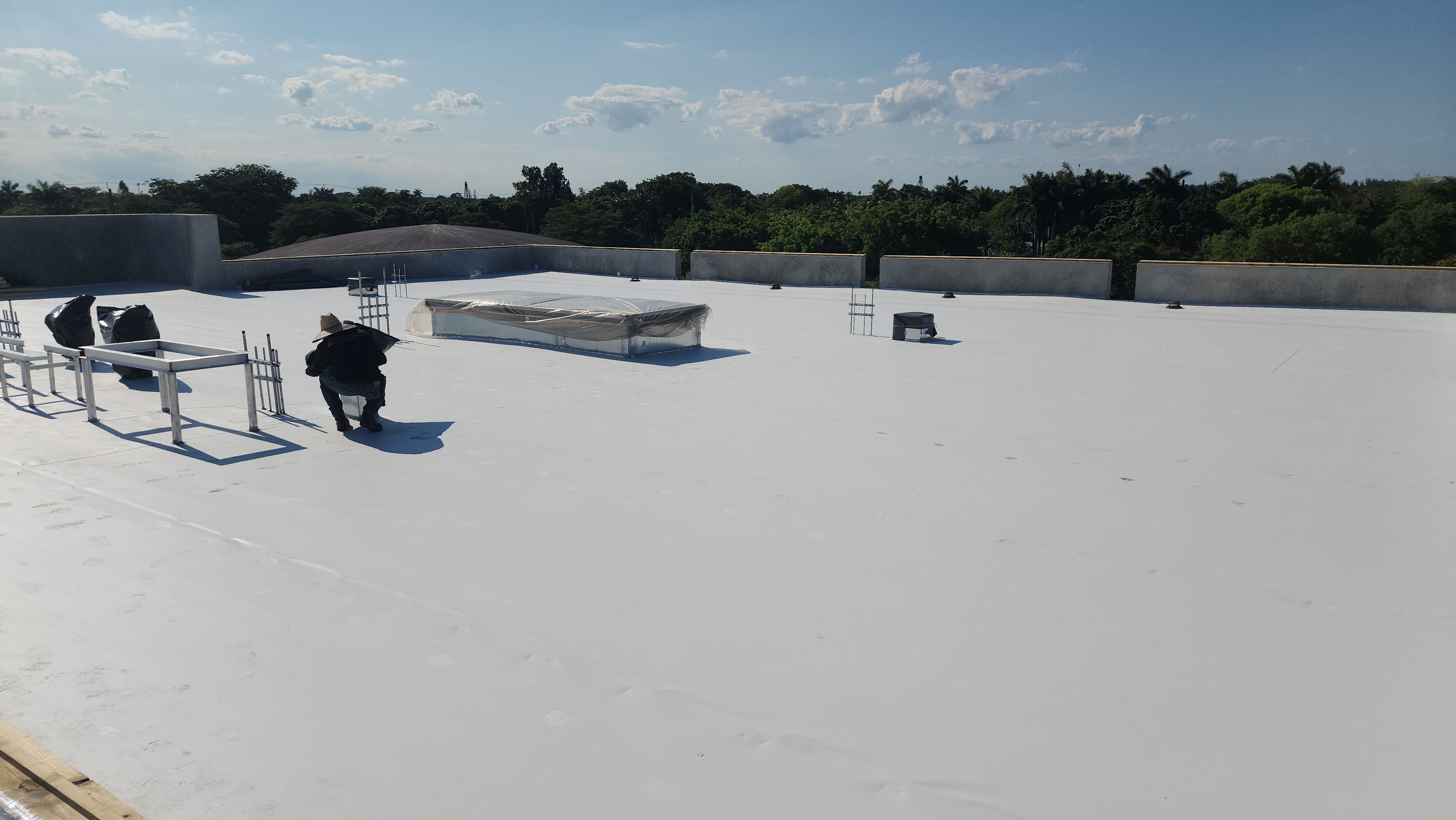 TPO Flat Roof Installation at Dade Quail Roost in Miami by AJF ROOFING INC