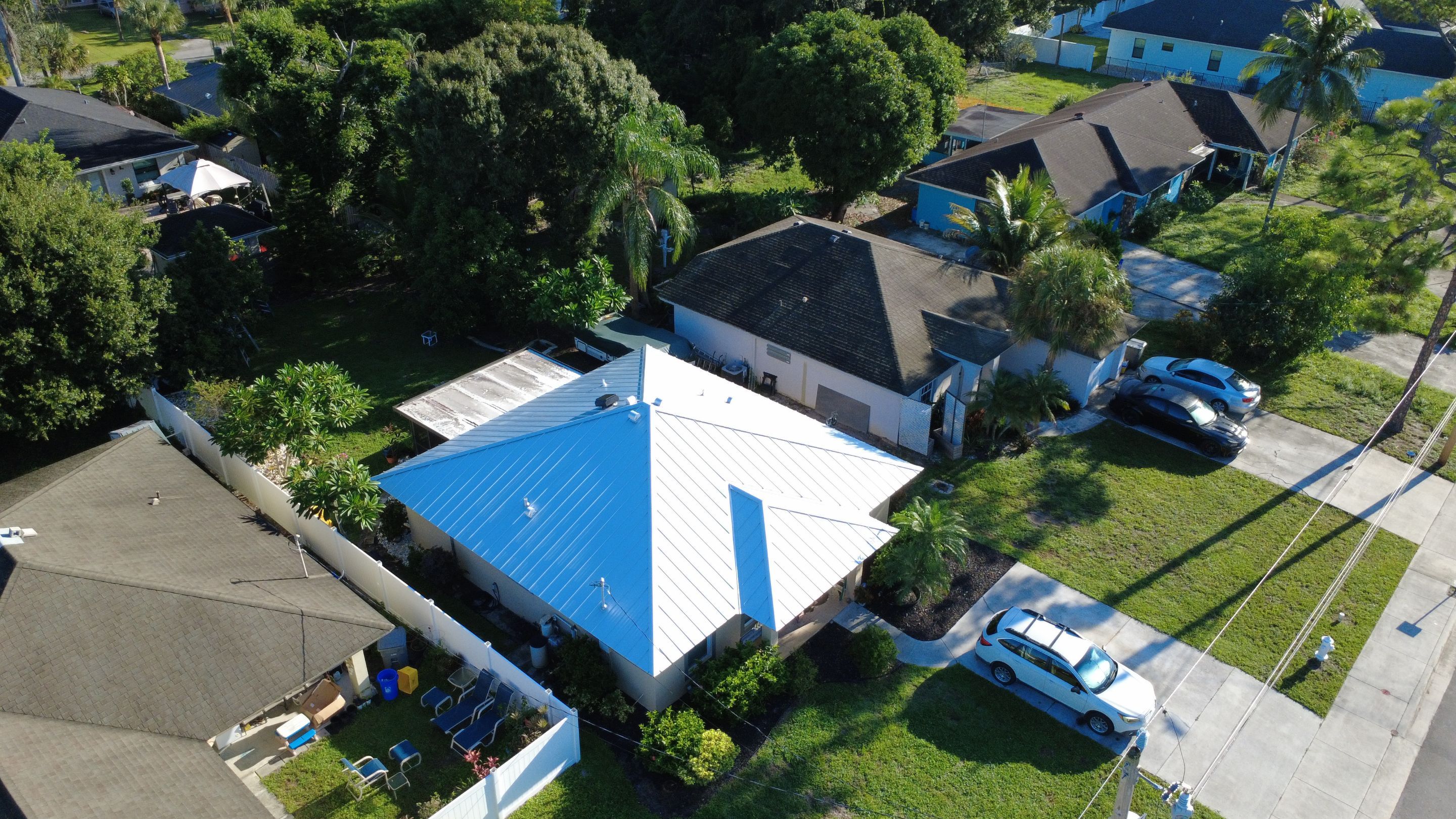 Residential Roofing Installation using 1" Nail strip metal roof by BLUES BROTHERS ROOFING