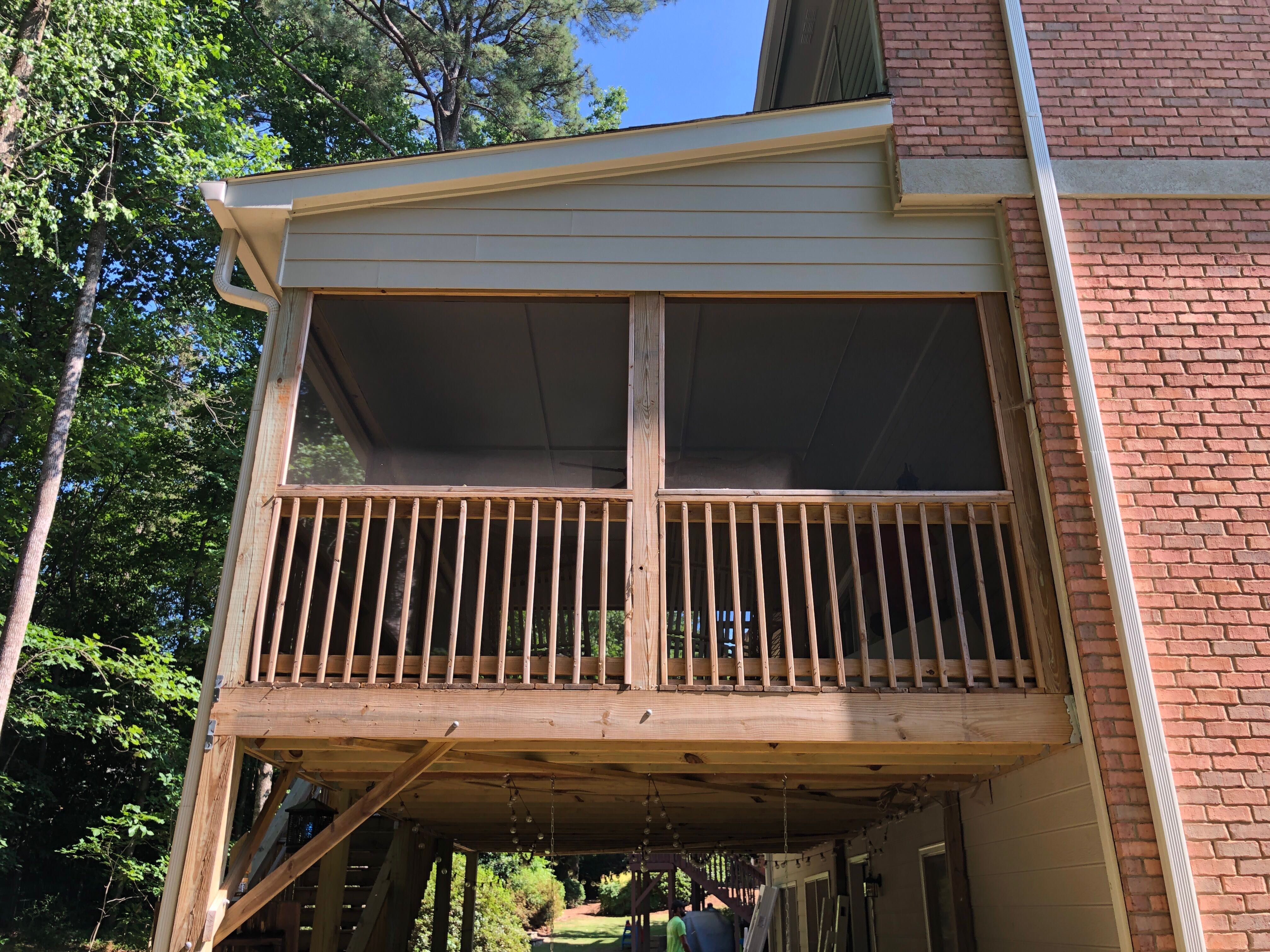 Second-Story Sunroom Addition and Screened Porch Conversion in Dunwoody by Swift Home Renovations 