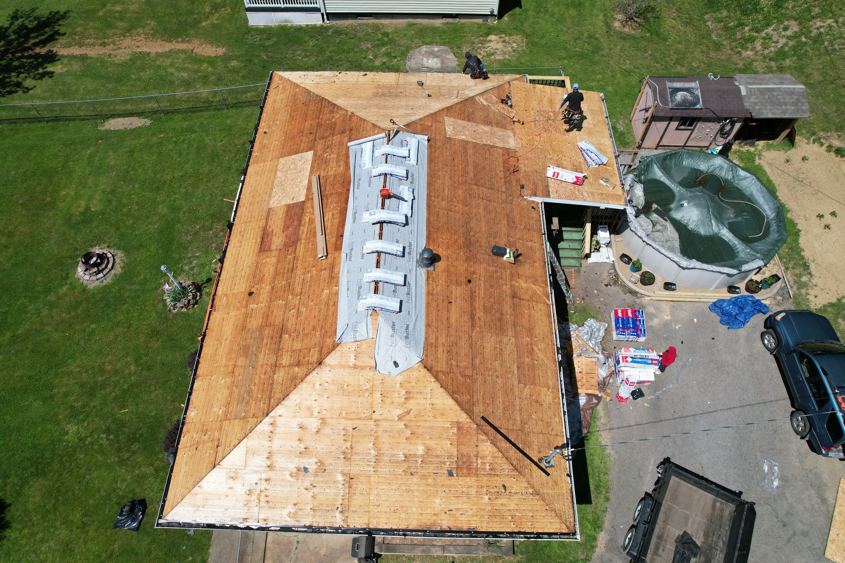 Residential Roofing Installation using GAF Timberline HDZ Charcoal by Rainstoppers Roofing