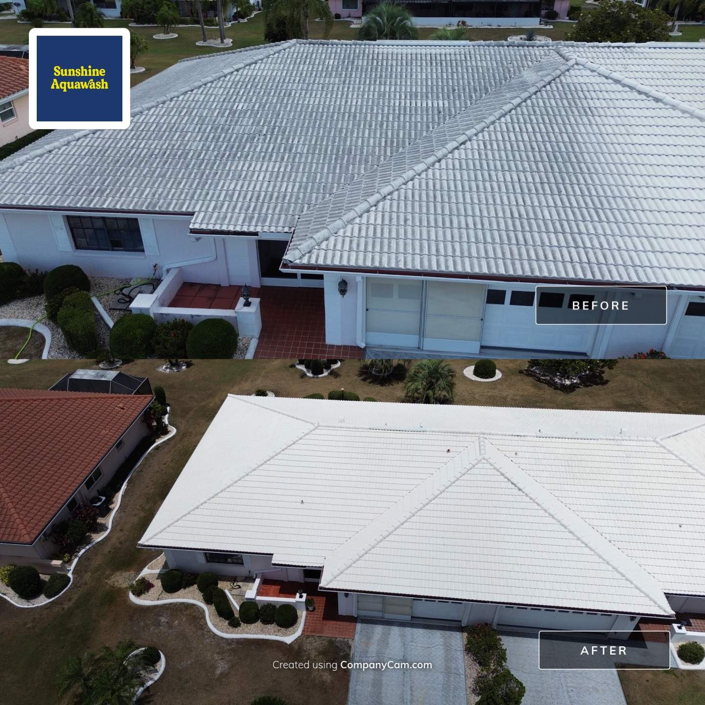 White Tile Roof Cleaning & House Wash in Fairview – Sun City Center, FL 33573 by Sunshine AquaWash