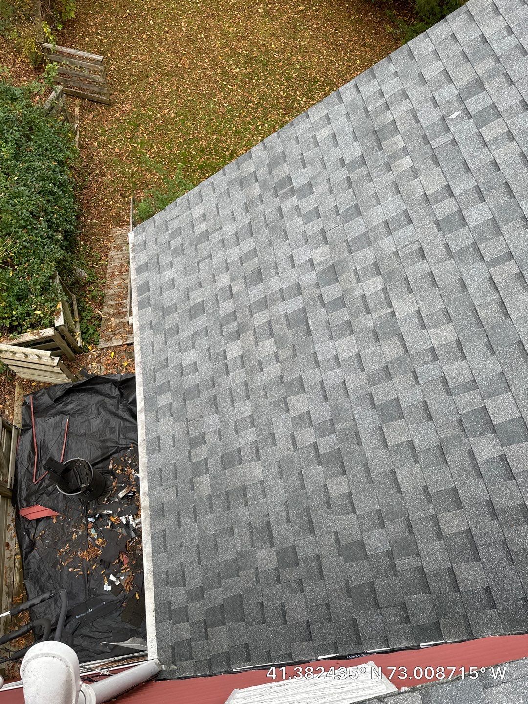 Residential Roofing Installation using Owens Corning TruDefinition Duration AR - Estate Gray & White Double 4 Siding by A Plus Exterior
