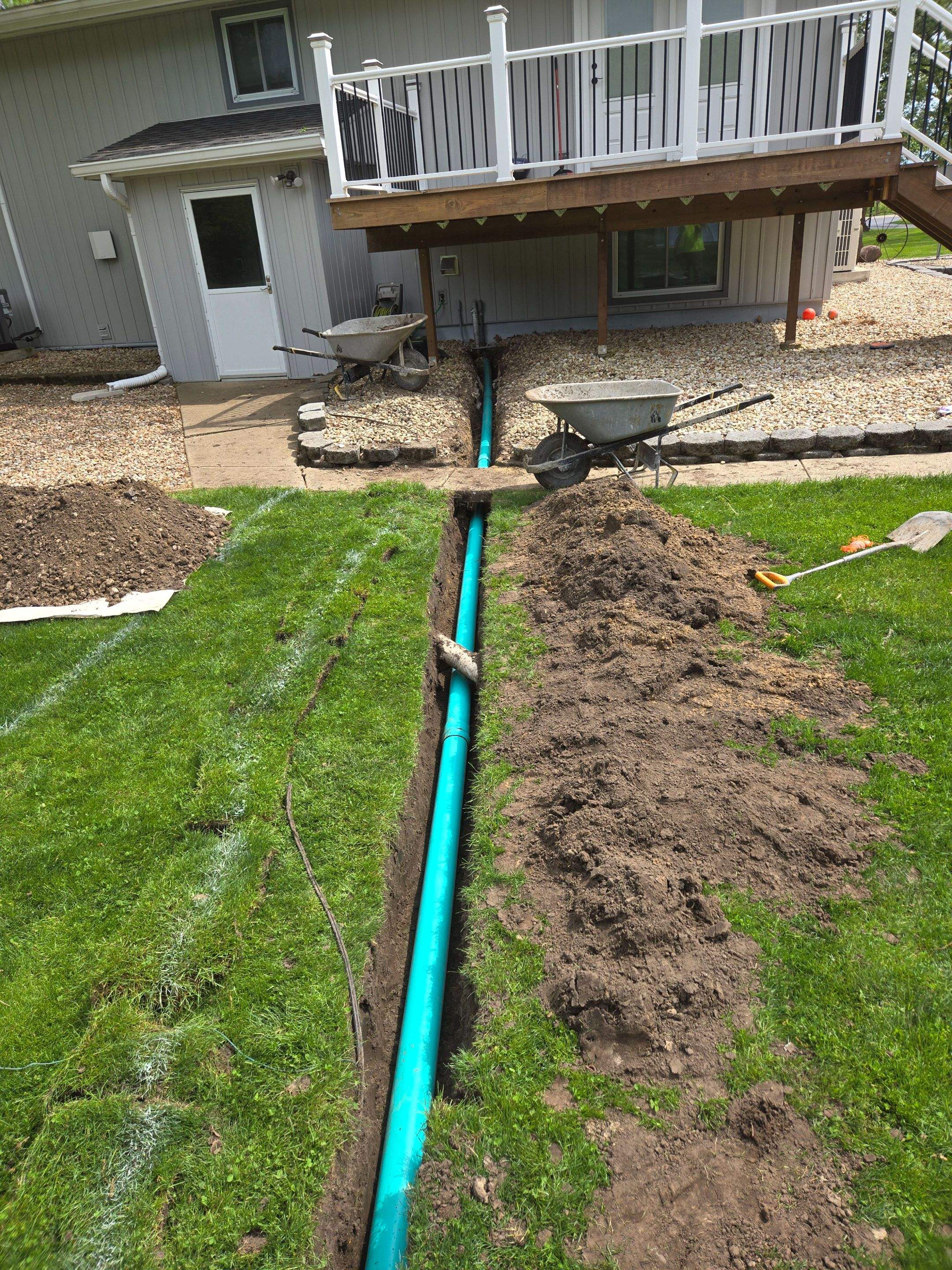 Installation of 4" Drainage Tile/ Lift Station Installation and Pit Boss Pro + Pump Combo by Allied Water Services