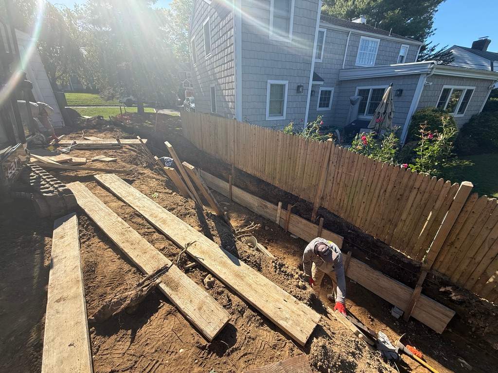 Concrete Retaining Wall Construction in Port Washington by Medina Design & Development Group