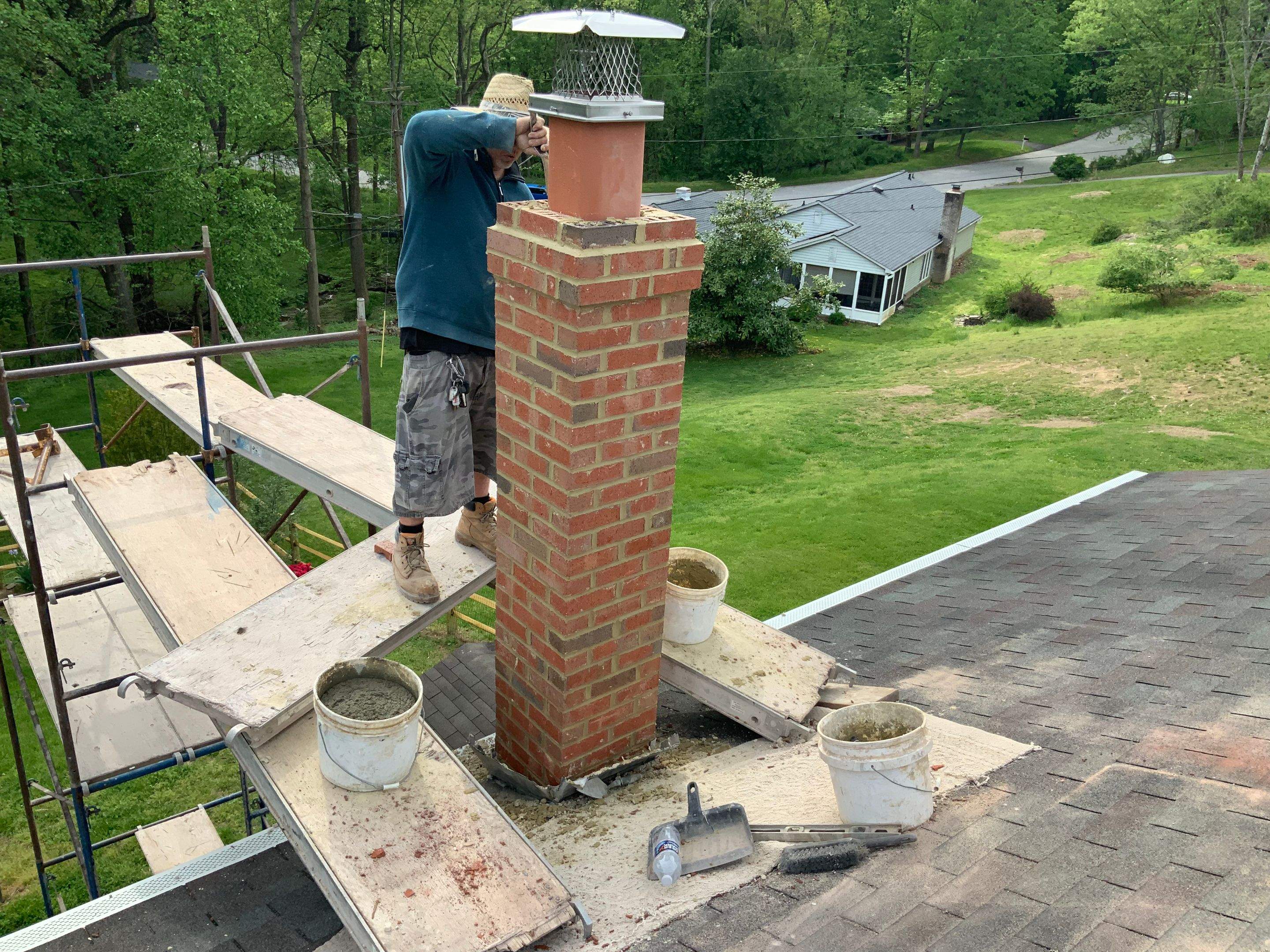 Residential Roofing Installation using Landmark Shingles Color Weatherwood by Alpha Design Services