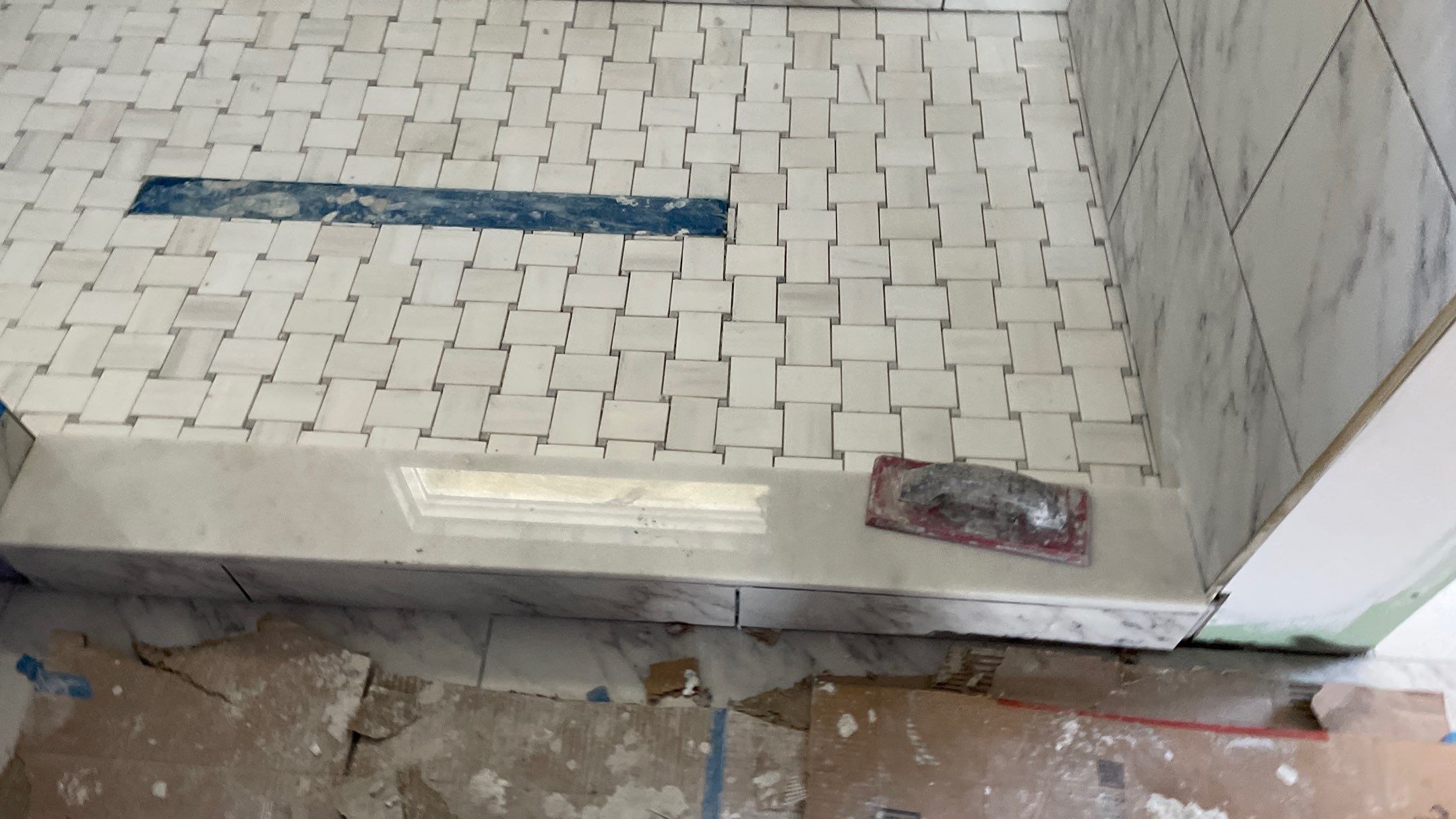 Remodeled Home with new tile floors, Showers and Refinished Oak Floors with stain and Waterbased Finish by Footprints Floors of Coastal Carolina