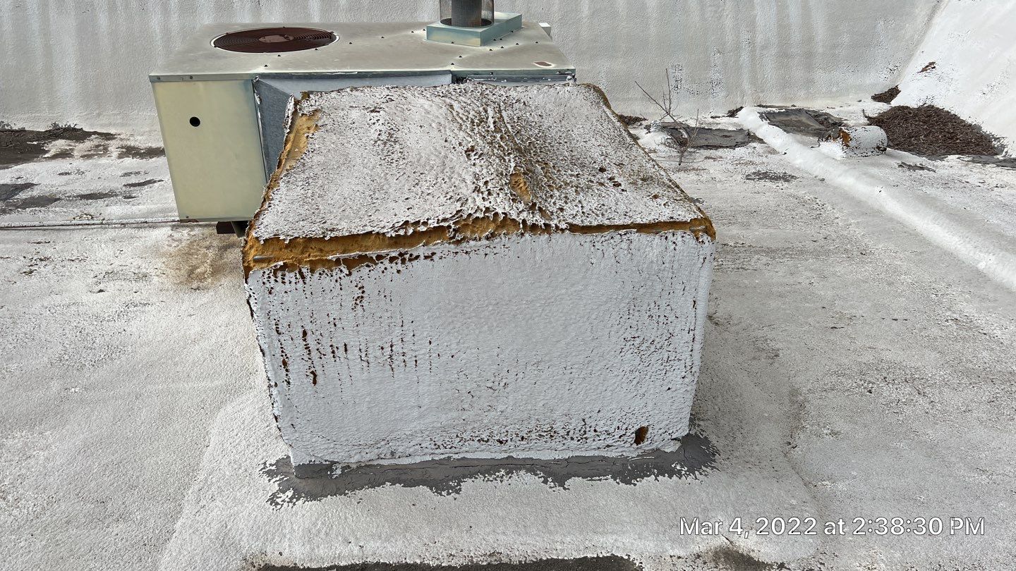 Commercial Roofing Installation using General Coatings acrylic coatings and spray foam by Straight Edge Roofing Inc