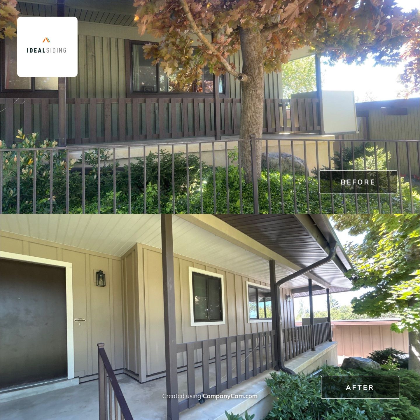 Complete Hardie Colorplus Board and Batten replacement with Custom Soffit Transformation in Sandy by Ideal Siding Utah
