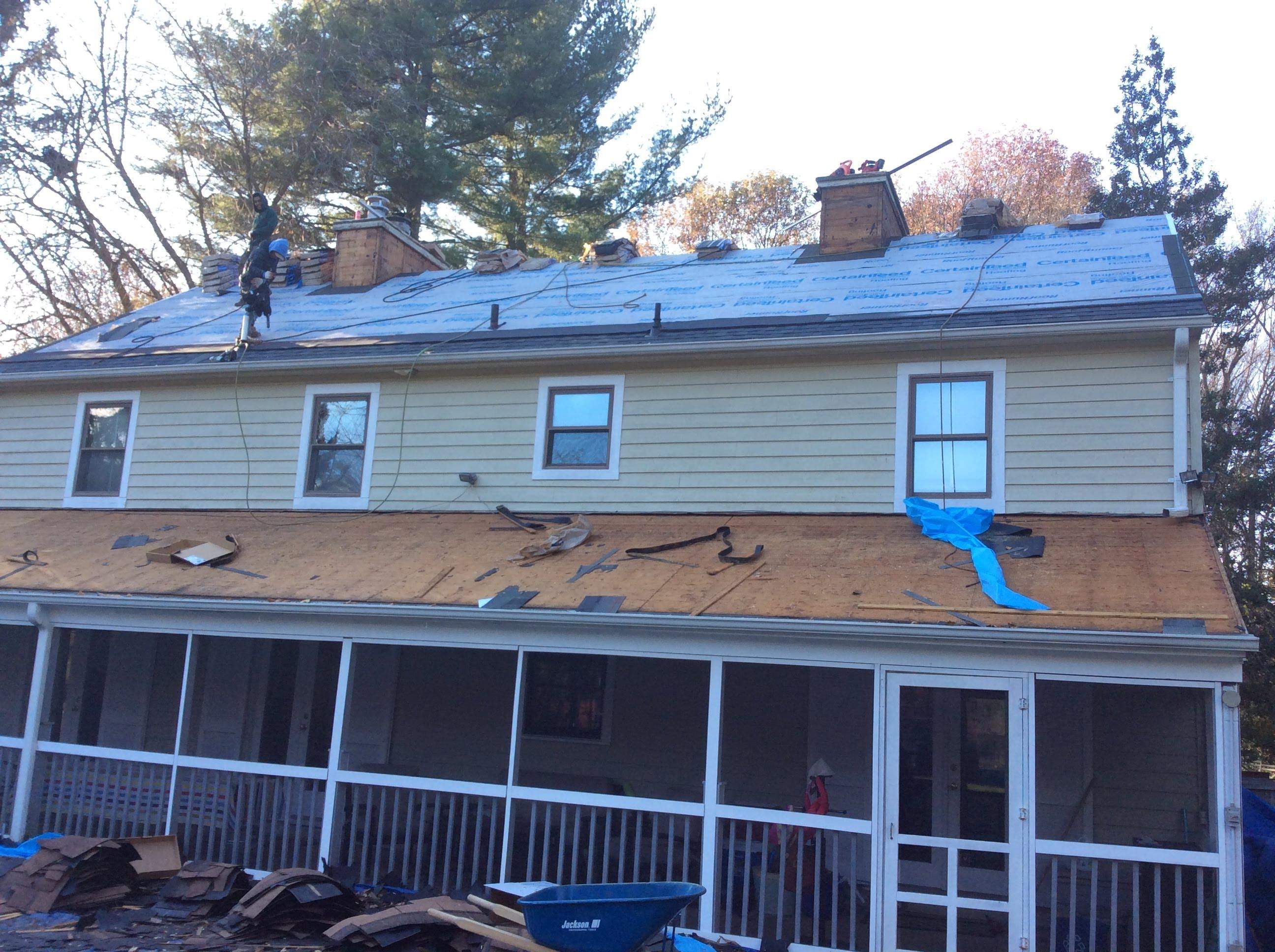 Residential Roofing Installation using Pewterwood Shingles  by Alpha Design Services