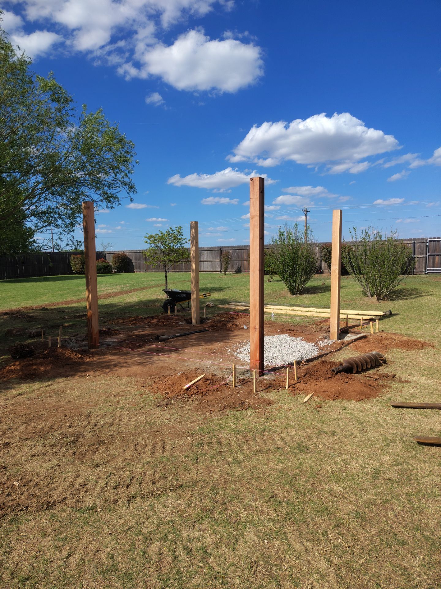Stamped Concrete & Custom Pergola Build by Clays Services Inc