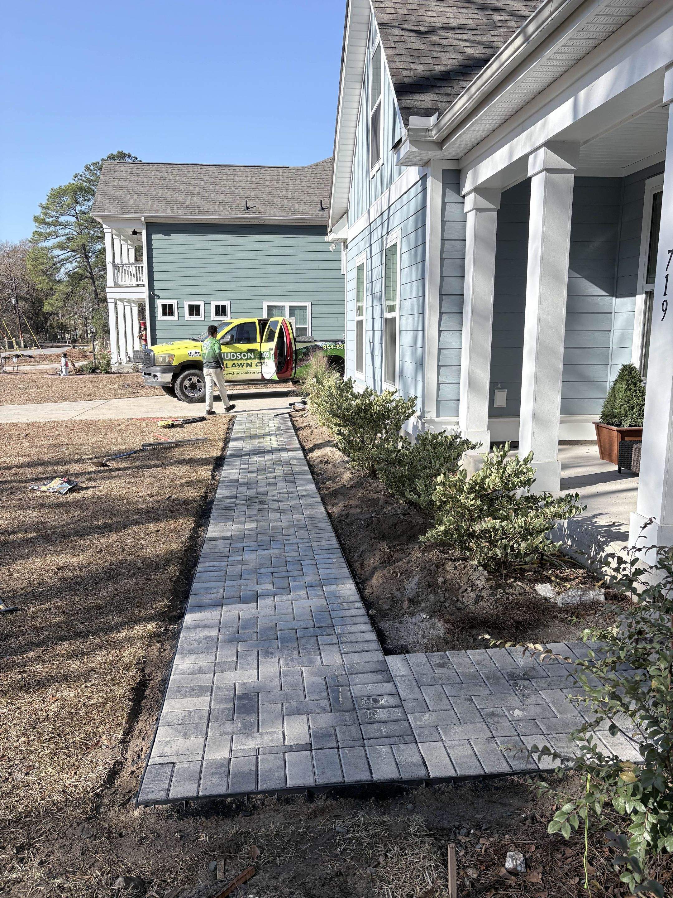 Paver Patio & Walk Way Project in Summerville, SC by Hudson Bros Lawn Care LLC