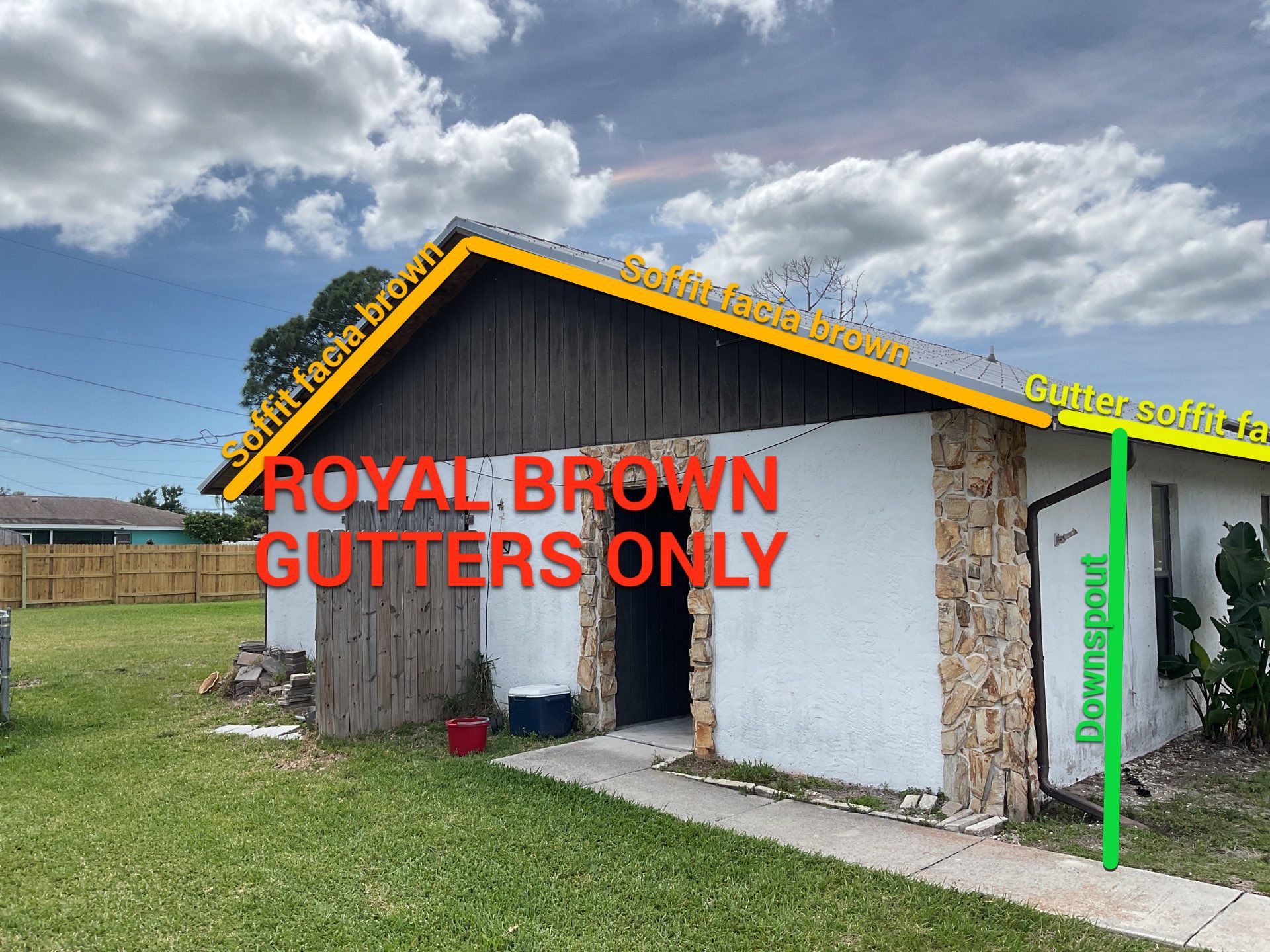 Aluminum Downspouts and Elbows in Englewood FL by Gutter Professors