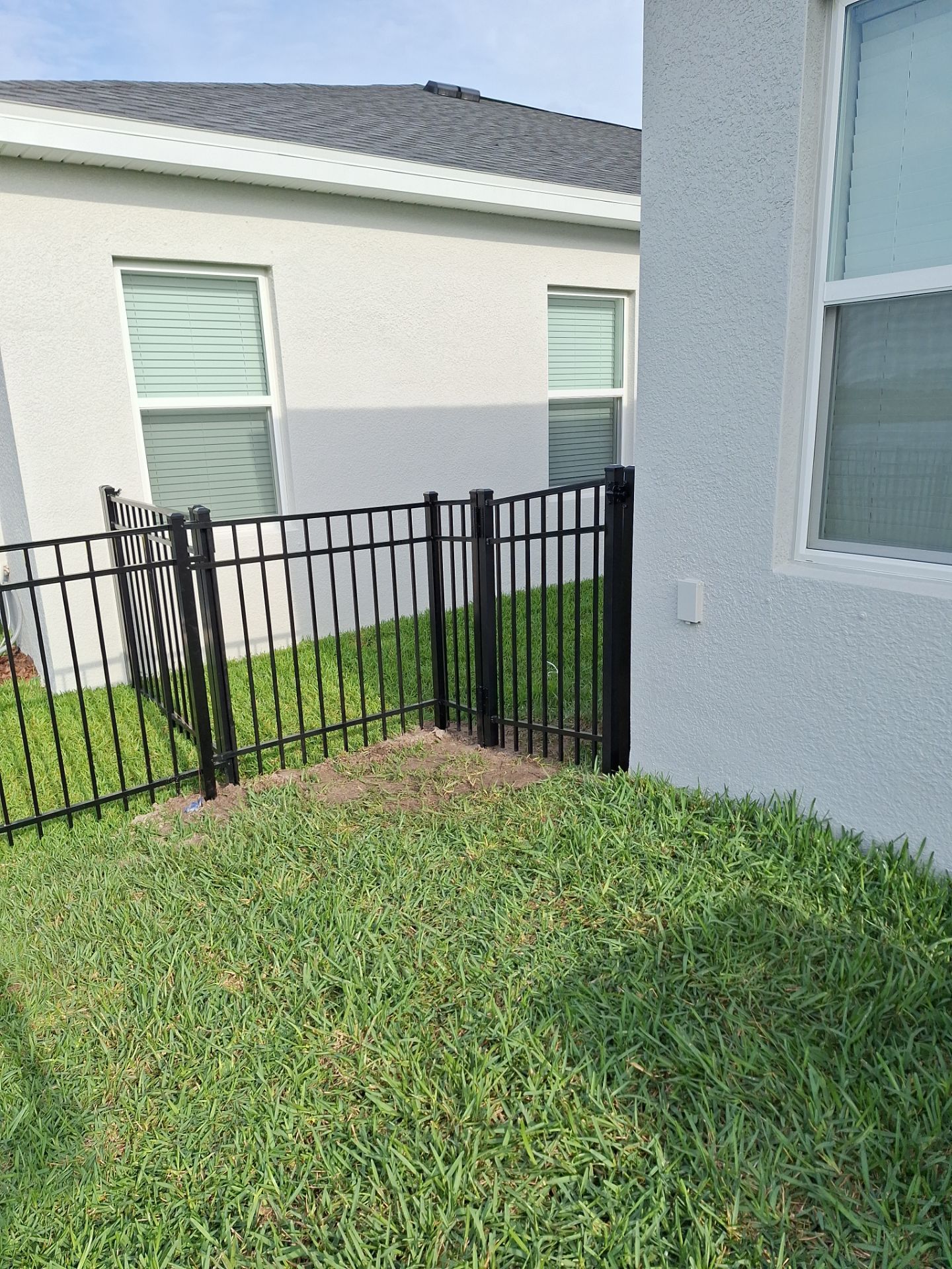 Aluminum Fence Installation using Black 3 Rail Aluminum Fence by Asap fence and gates, LLC