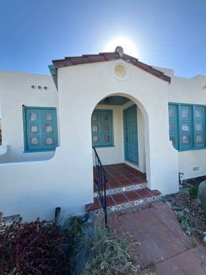 Exterior Transformation with Fresh Stucco and elastomeric system for waterproofing