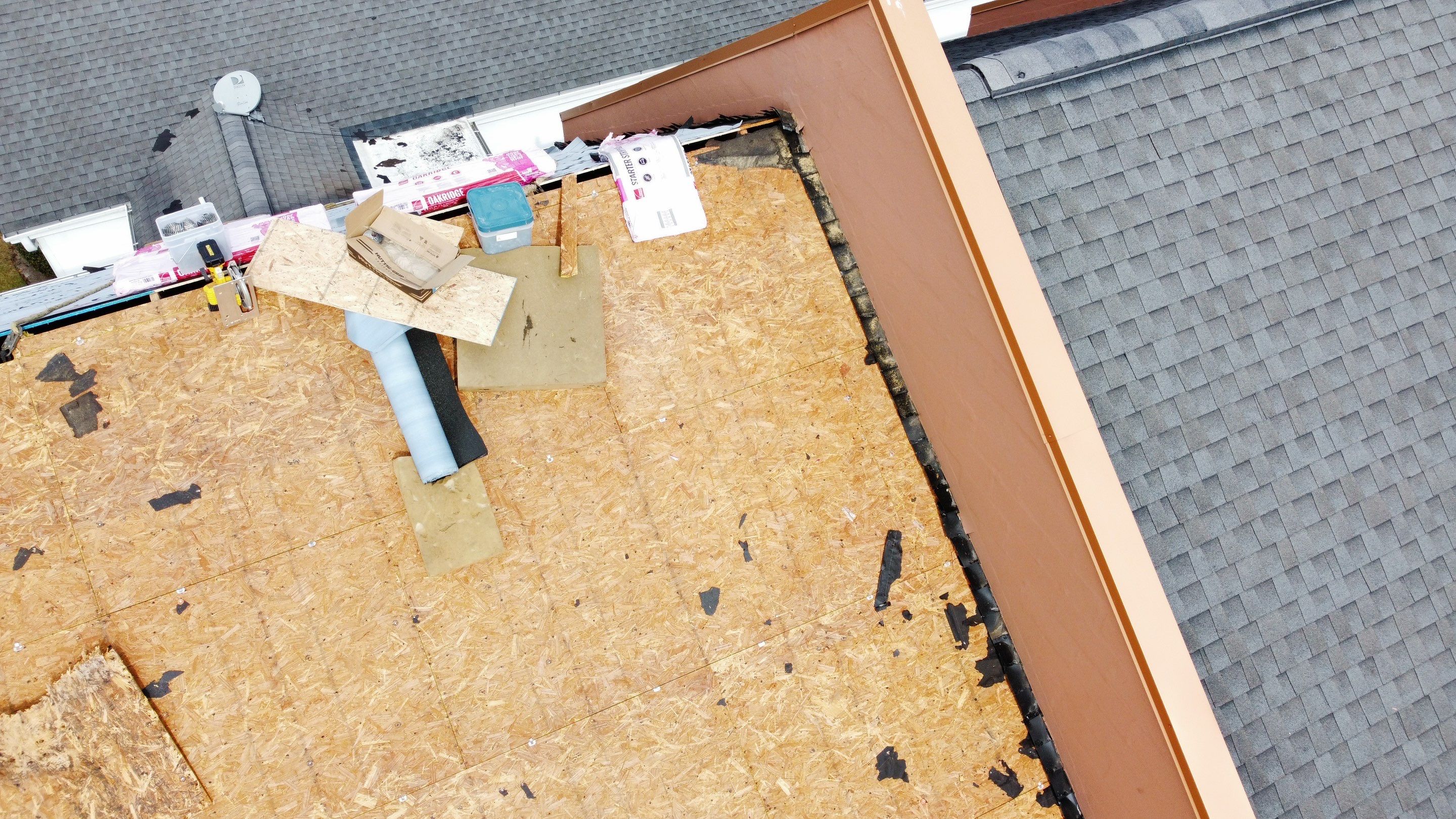 Roof Damage using  Shingle Starter 7.2" X 33.5' Roll by RGR Construction and Roofing, LLC